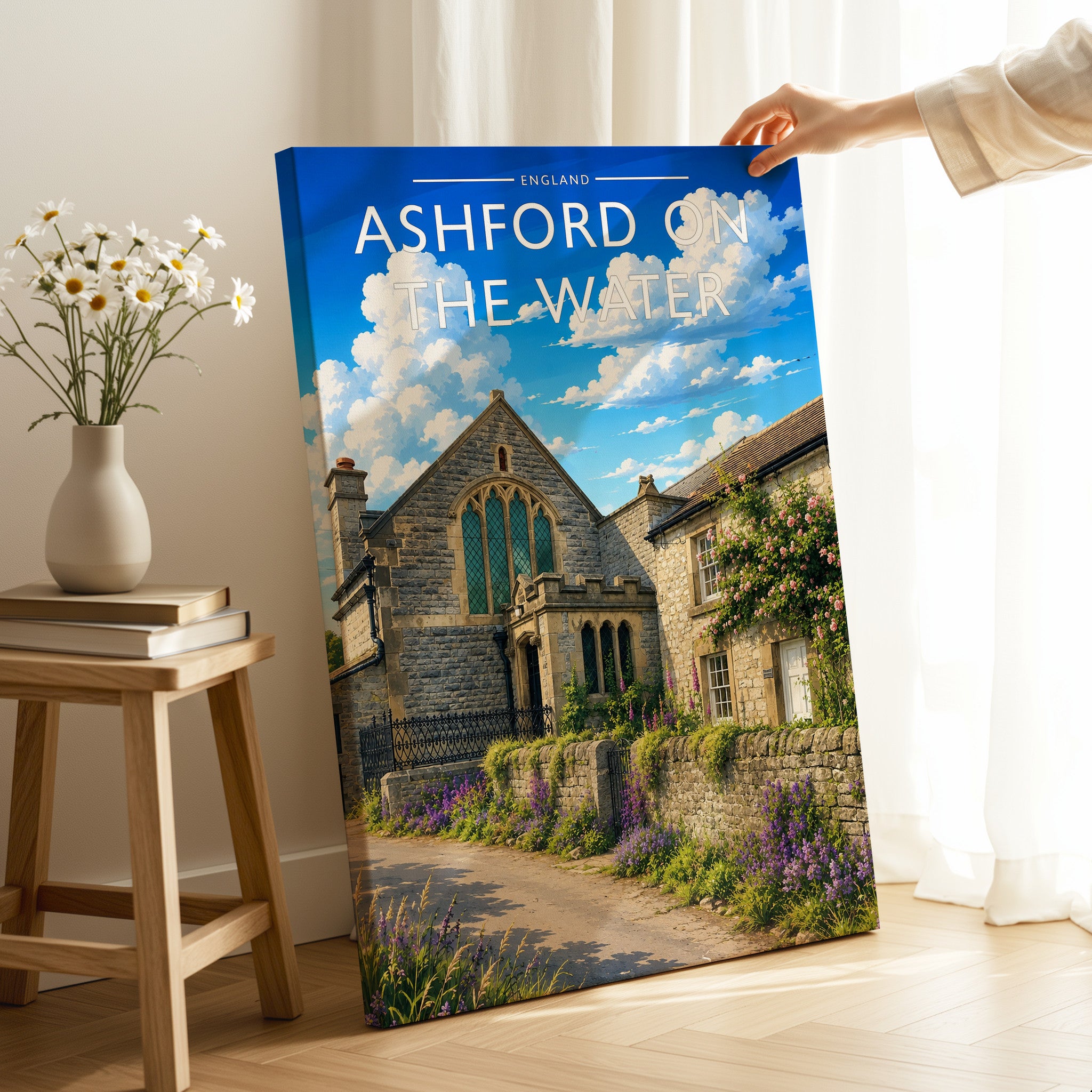 Ashford on the Water Travel Poster as a gallery-wrapped canvas
