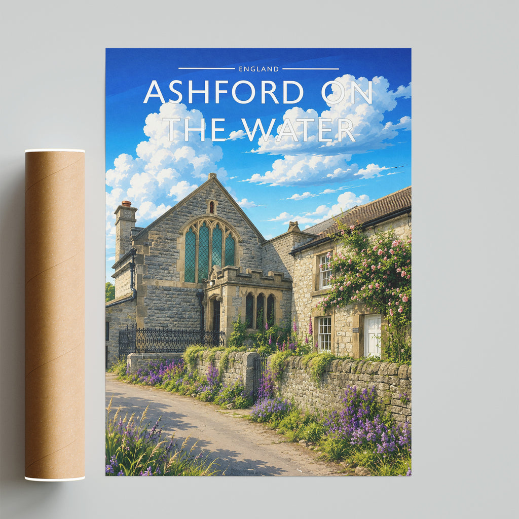 Ashford on the Water Travel Poster - fine art print with shipping tube