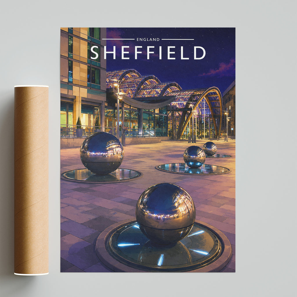 Sheffield #5 Travel Poster - fine art print with shipping tube