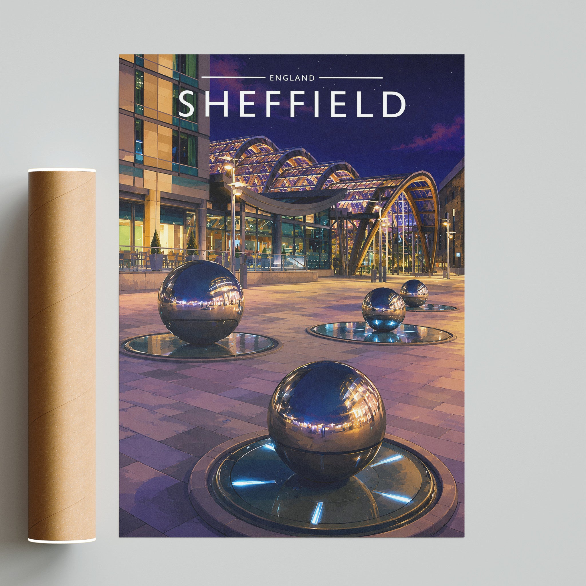 Sheffield #5 Travel Poster - fine art print with shipping tube