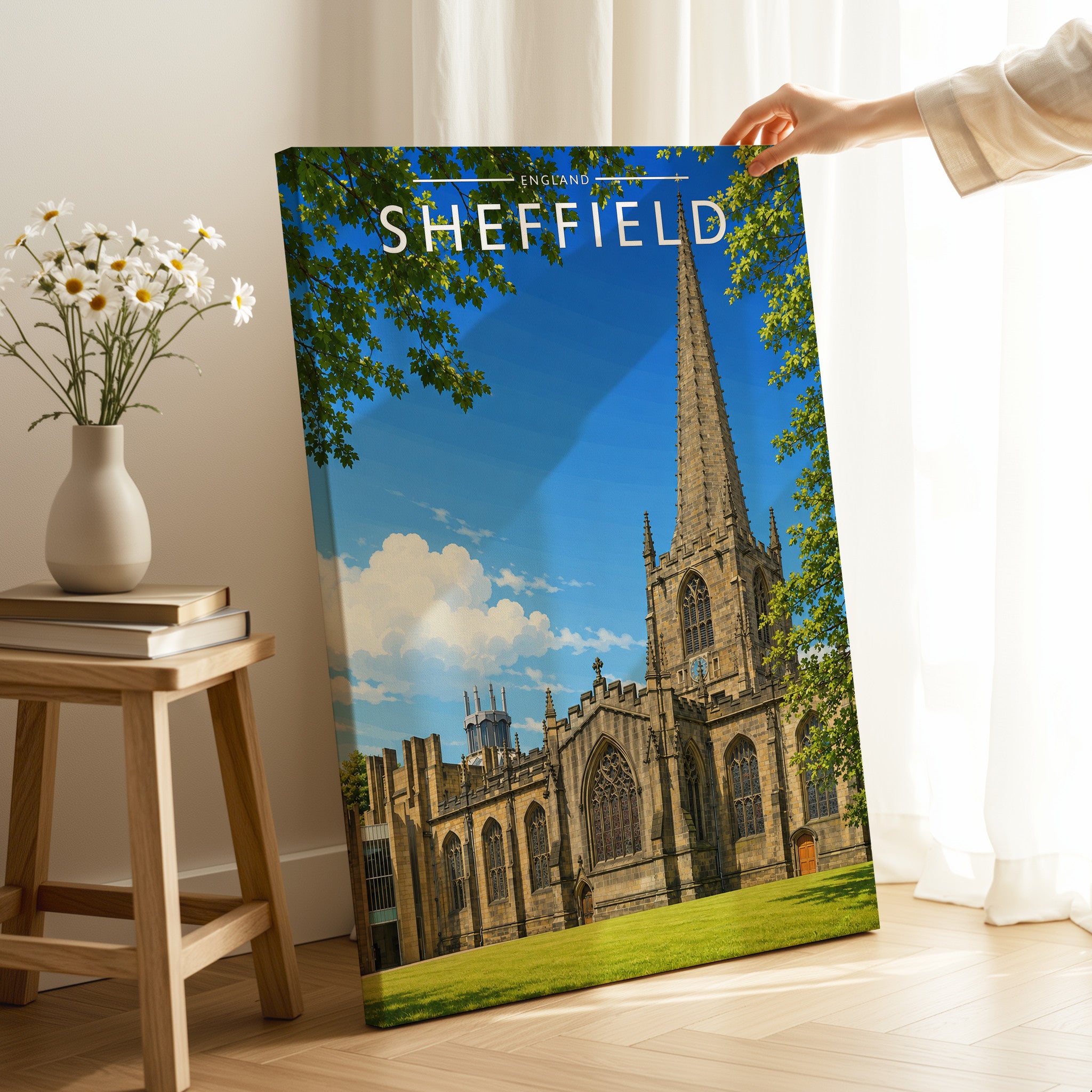 Sheffield #6 Travel Poster as a gallery-wrapped canvas
