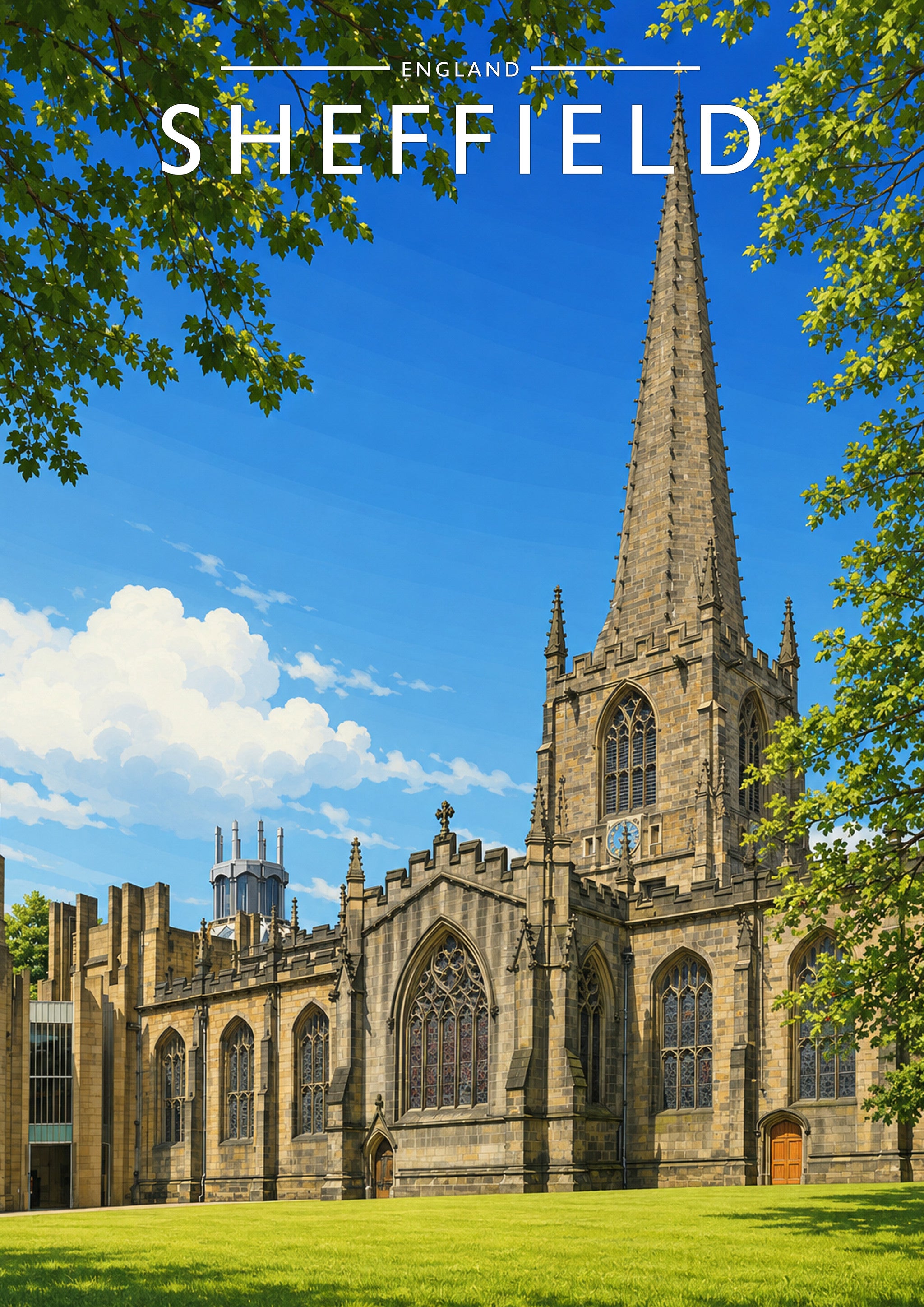 Sheffield #6 Travel Poster - A4 travel poster print