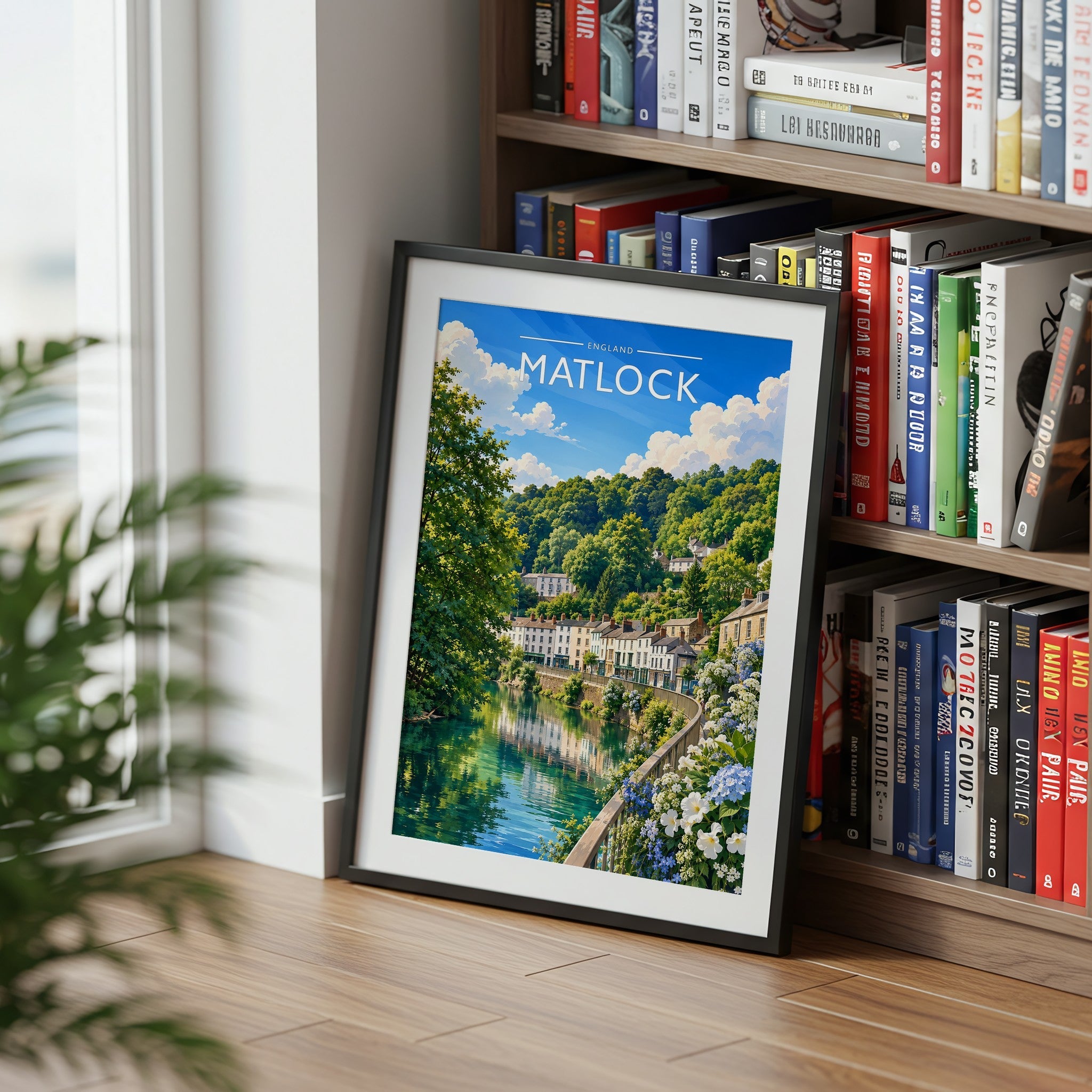 Matlock Travel Poster mounted in a black frame