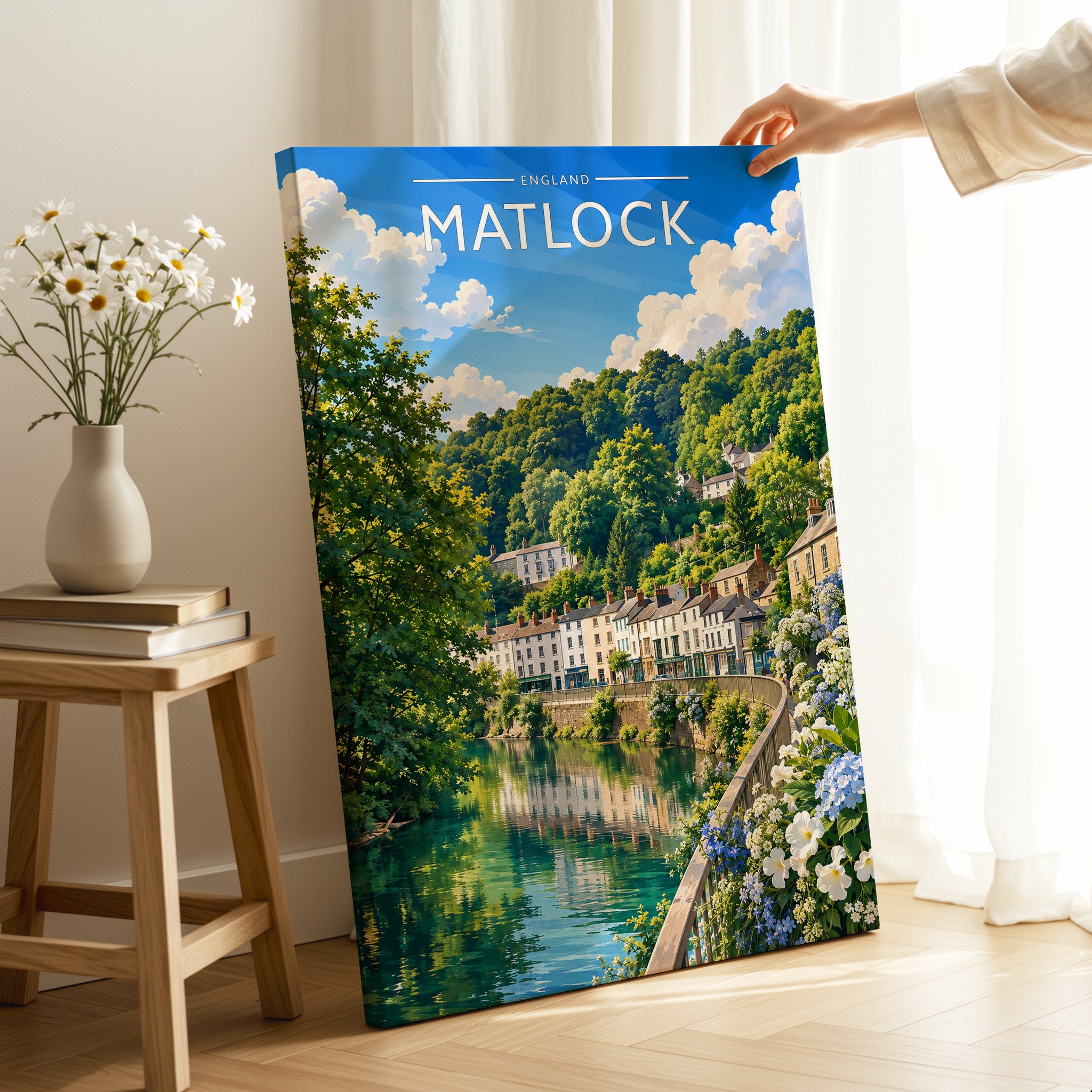 Matlock Travel Poster as a gallery-wrapped canvas