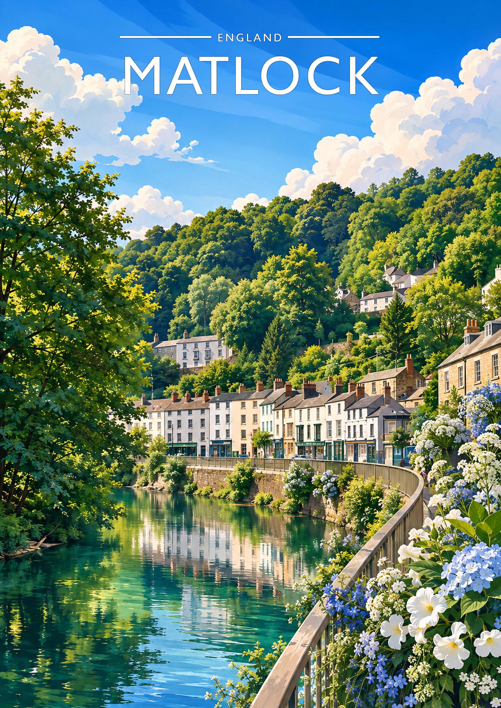 Matlock Travel Poster - A4 travel poster print