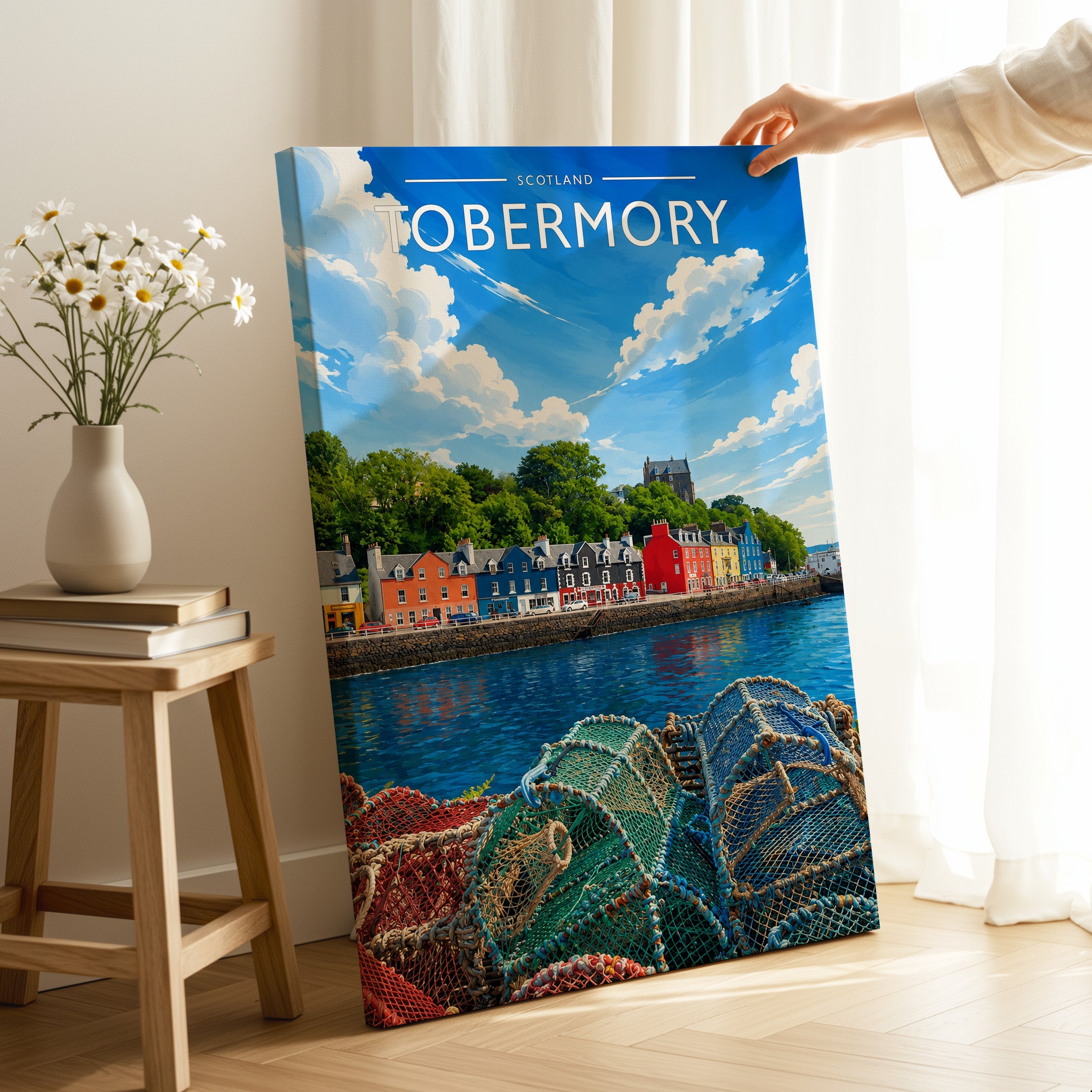 Tobermory #3 Travel Poster as a gallery-wrapped canvas