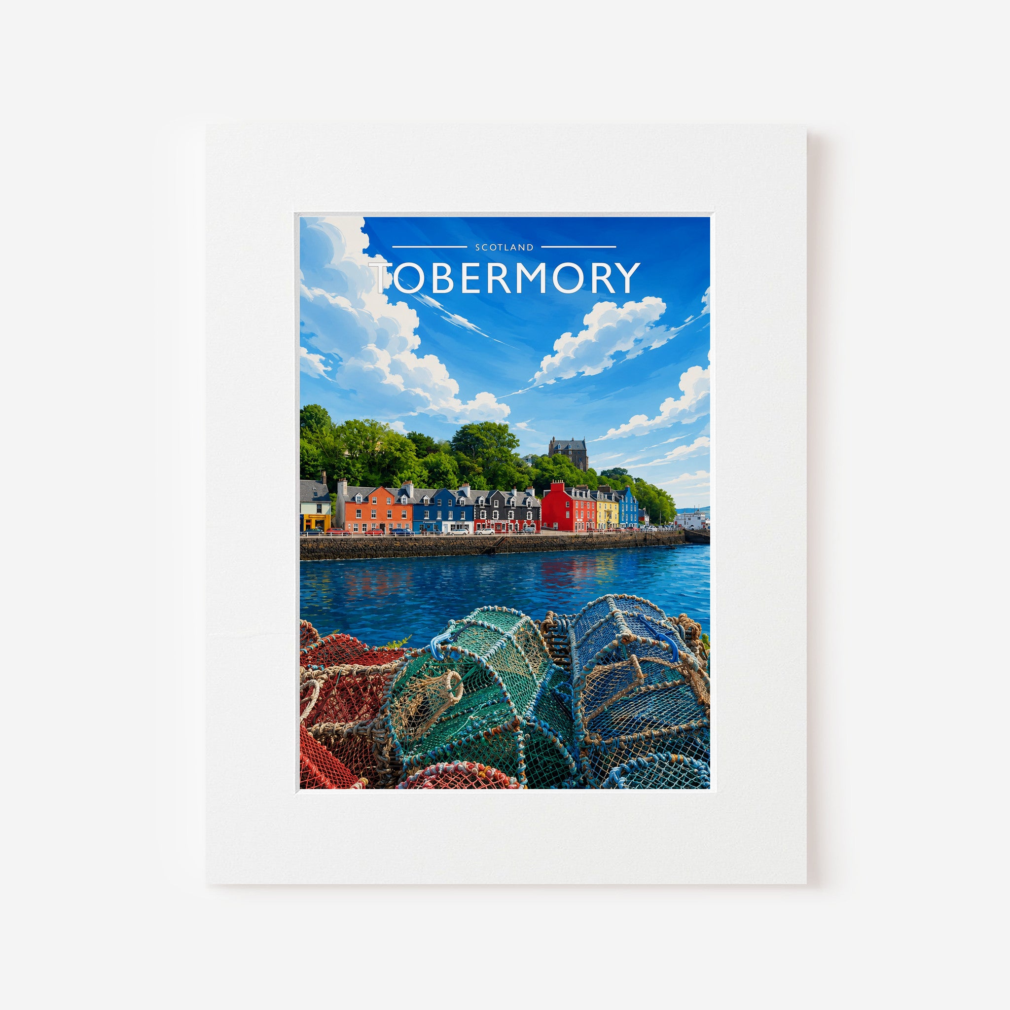 Tobermory #3 Travel Poster in a white mount