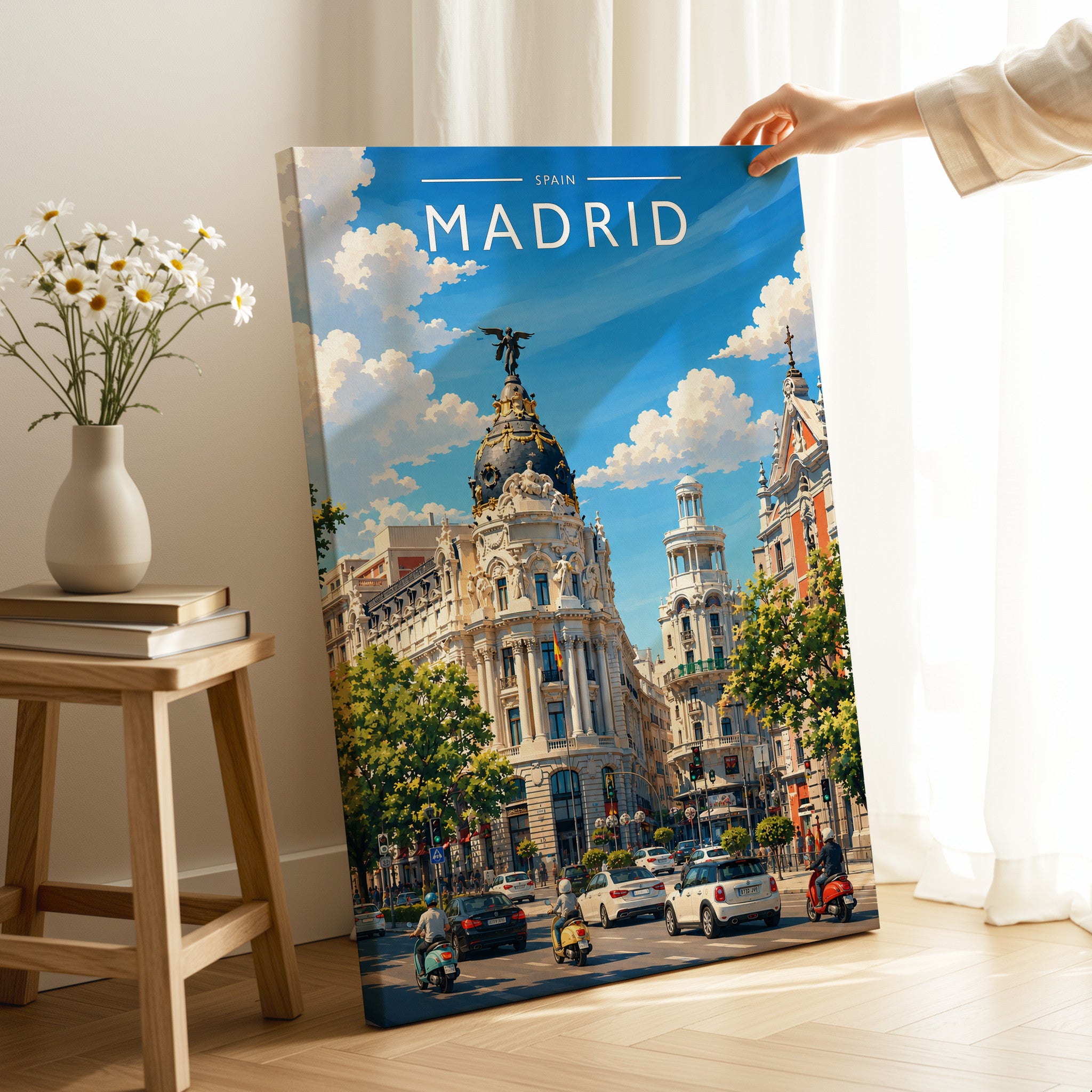Madrid #3 Travel Poster as a gallery-wrapped canvas