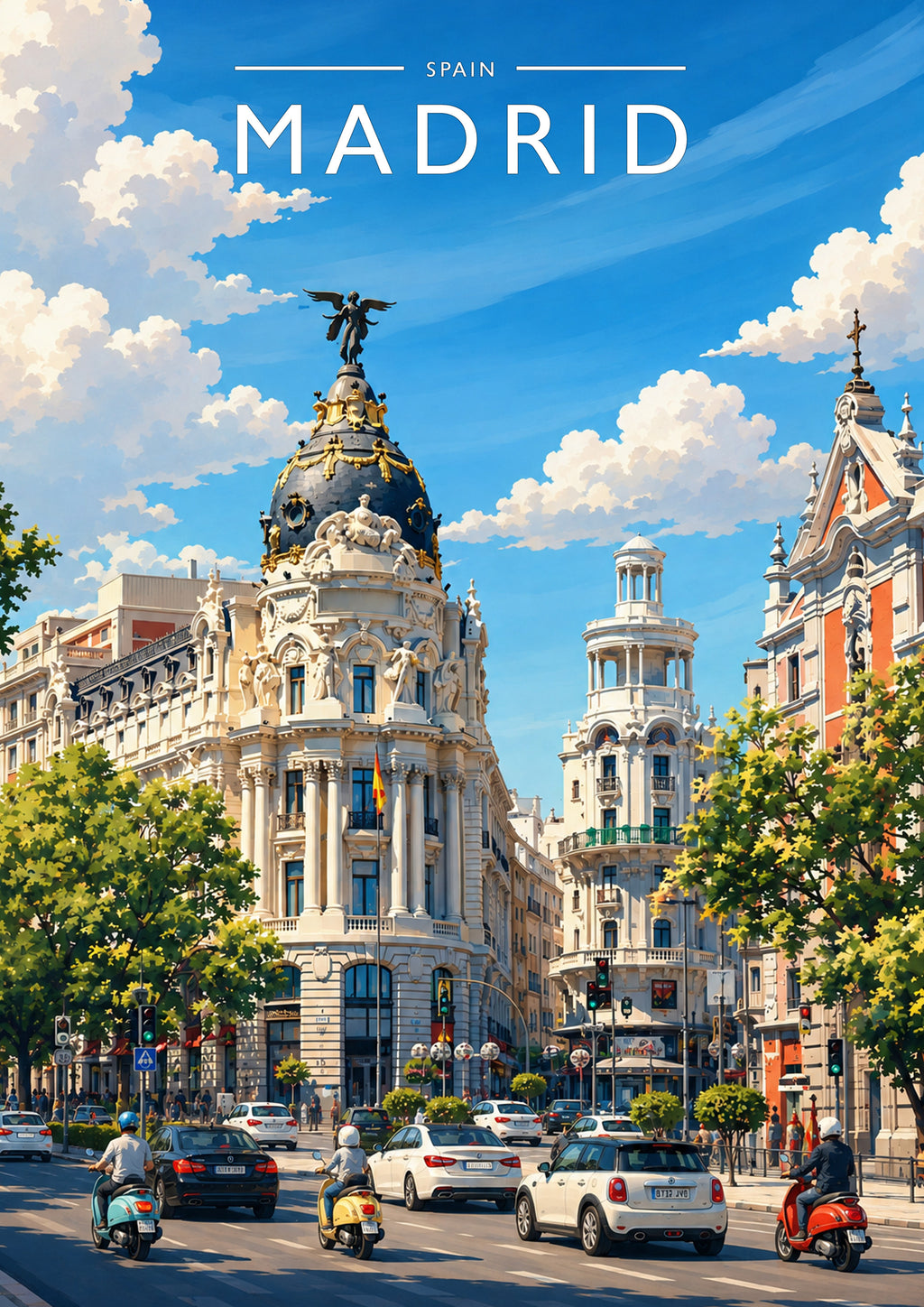 Madrid #3 Travel Poster - A4 travel poster print