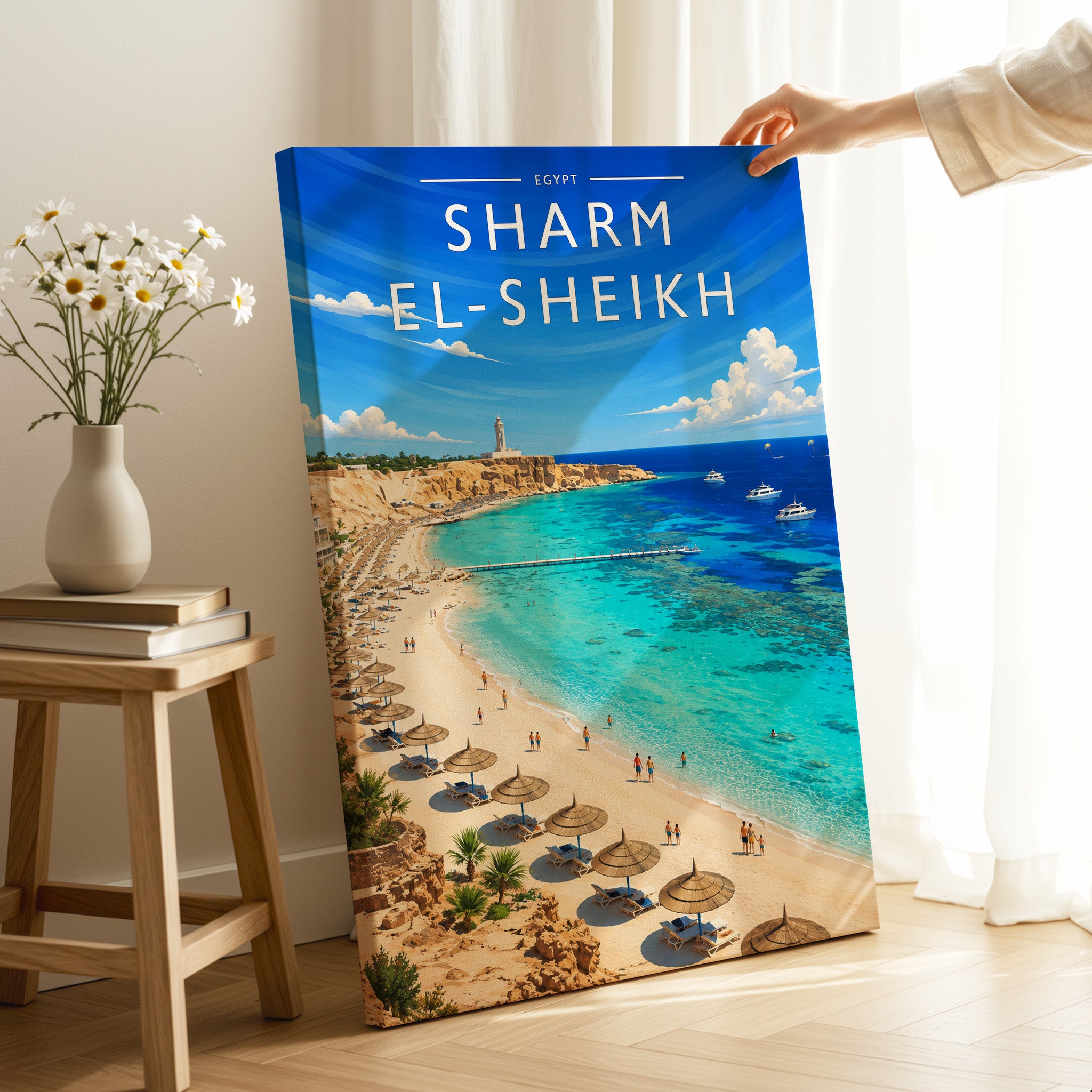 Sharm El-Sheikh Travel Poster as a gallery-wrapped canvas