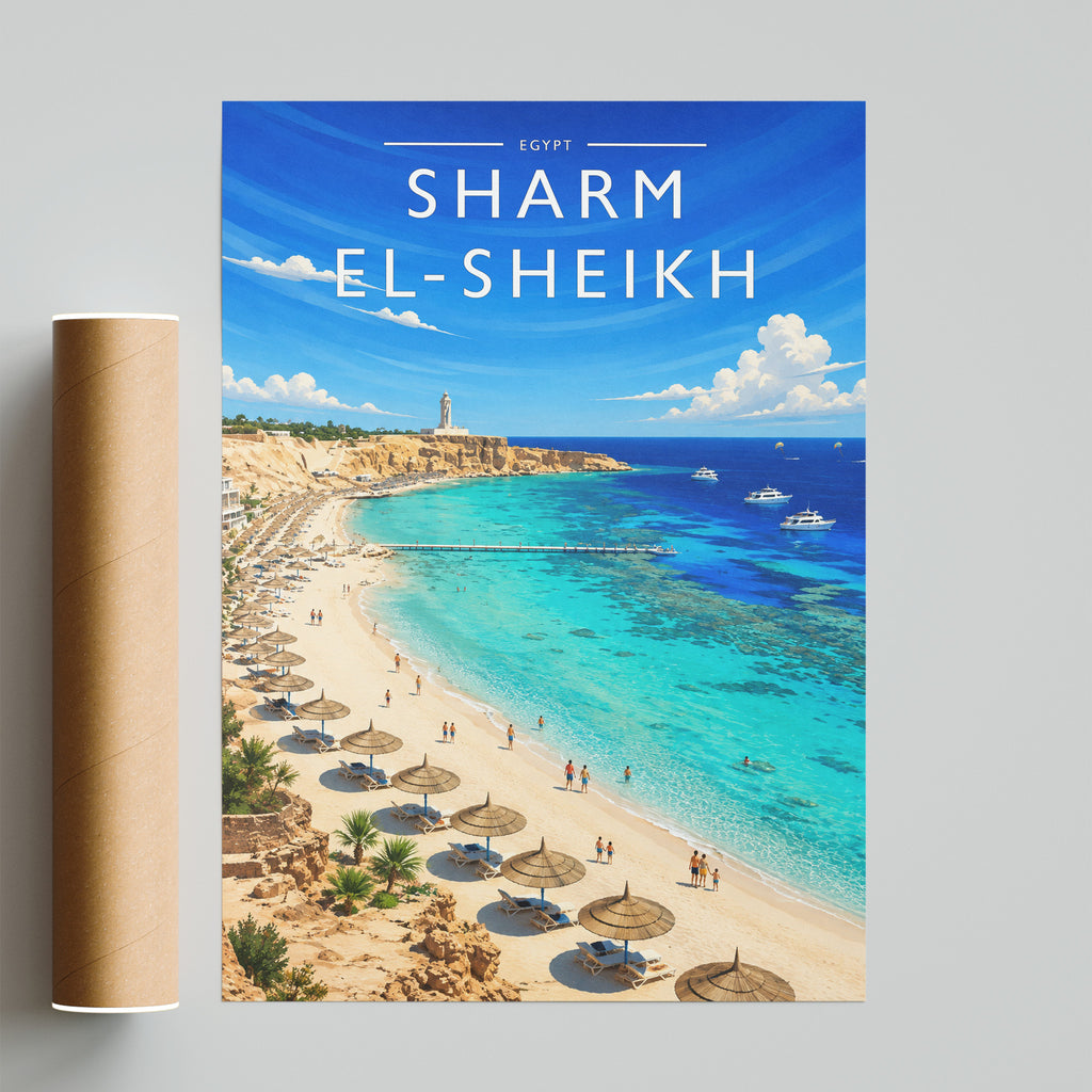 Sharm El-Sheikh Travel Poster - fine art print with shipping tube