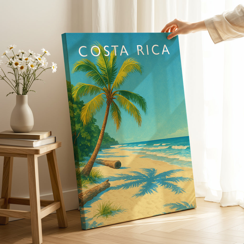 Costa Rica Travel Poster as a gallery-wrapped canvas