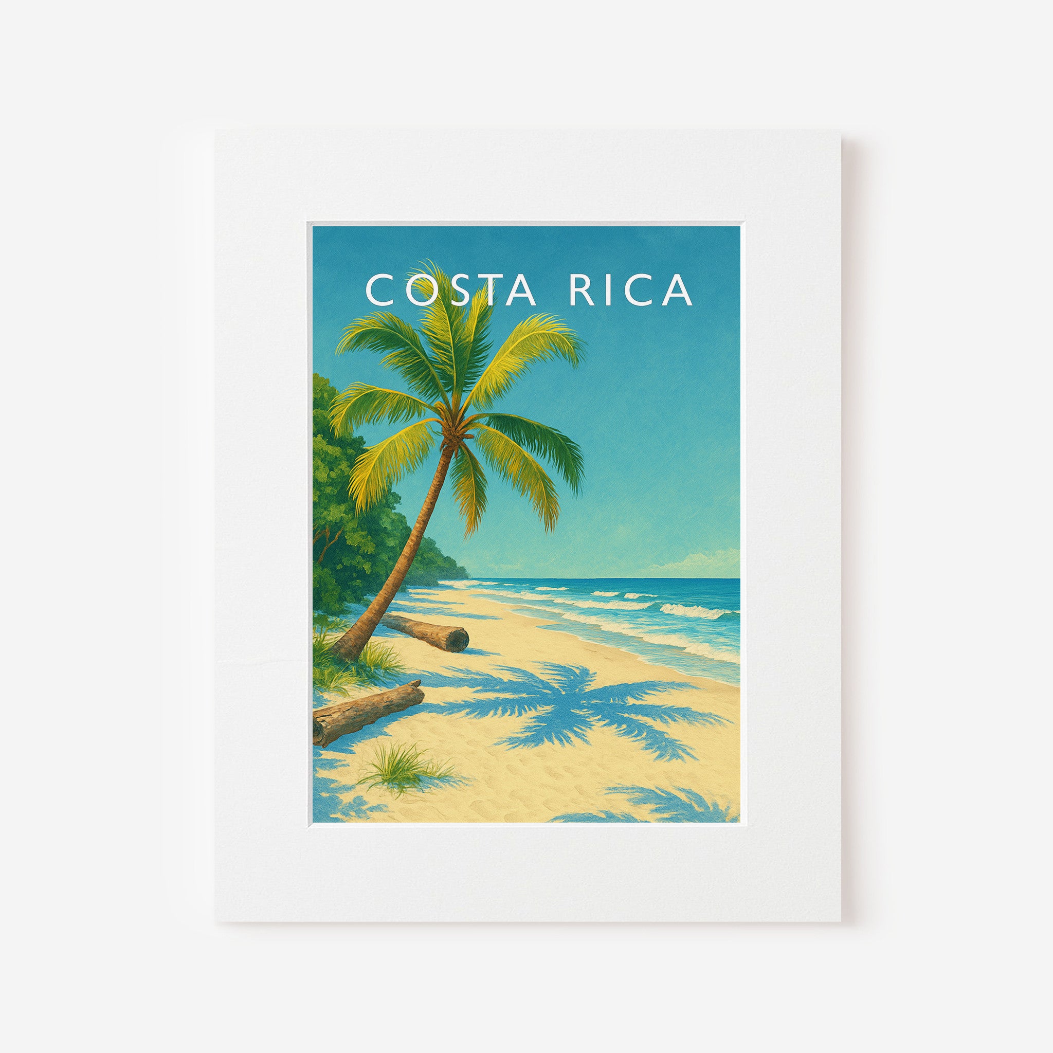 Costa Rica Travel Poster in a white mount
