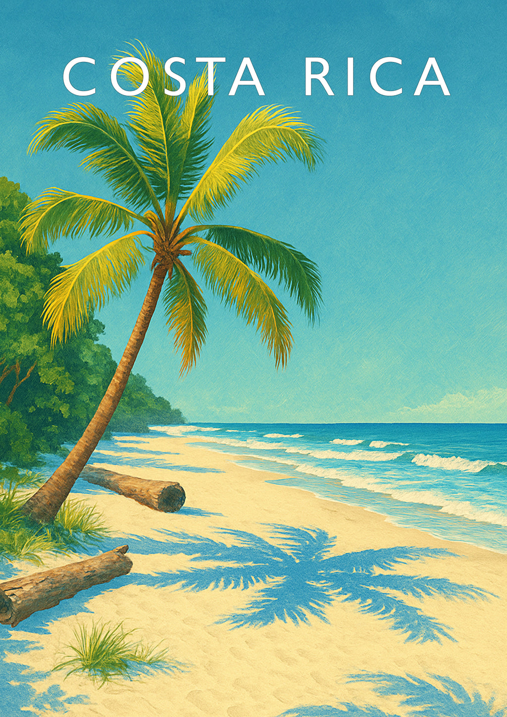 Costa Rica Travel Poster - A4 travel poster print