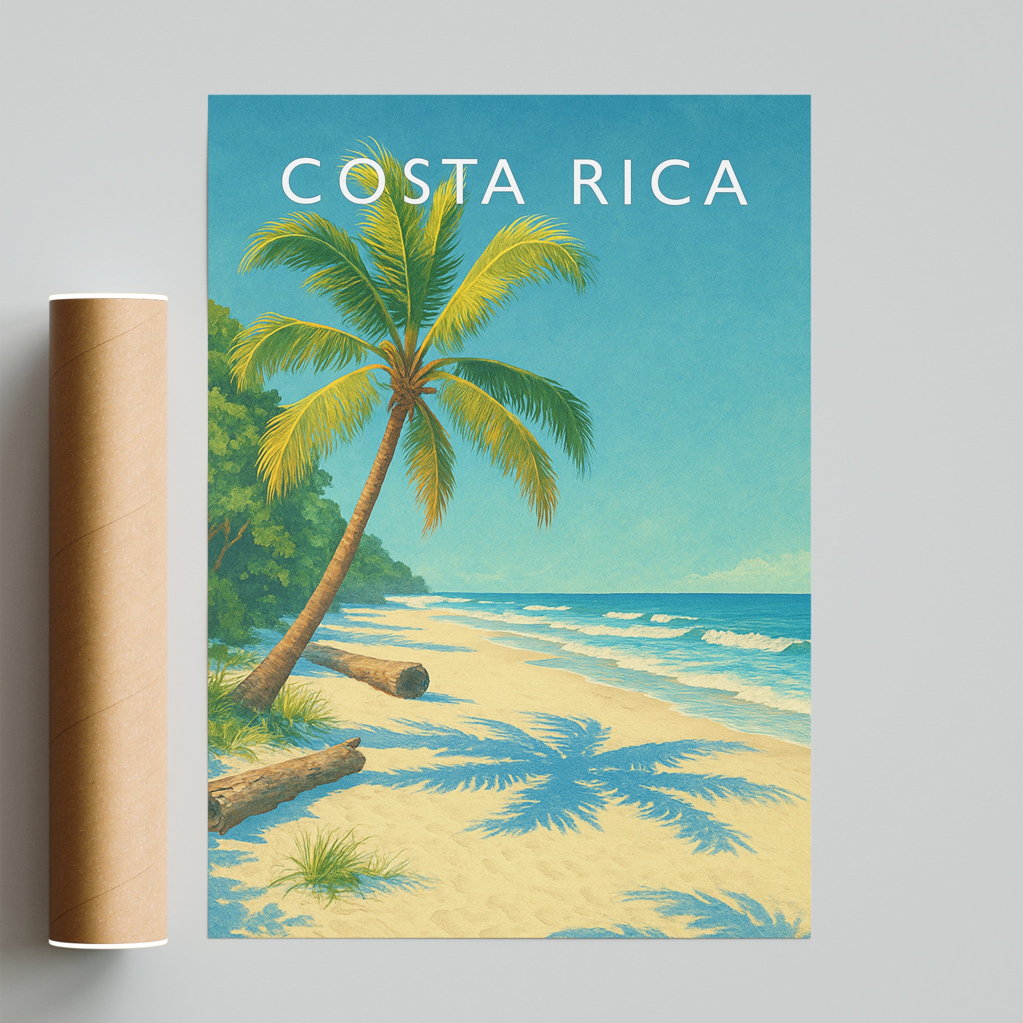 Costa Rica Travel Poster - fine art print with shipping tube