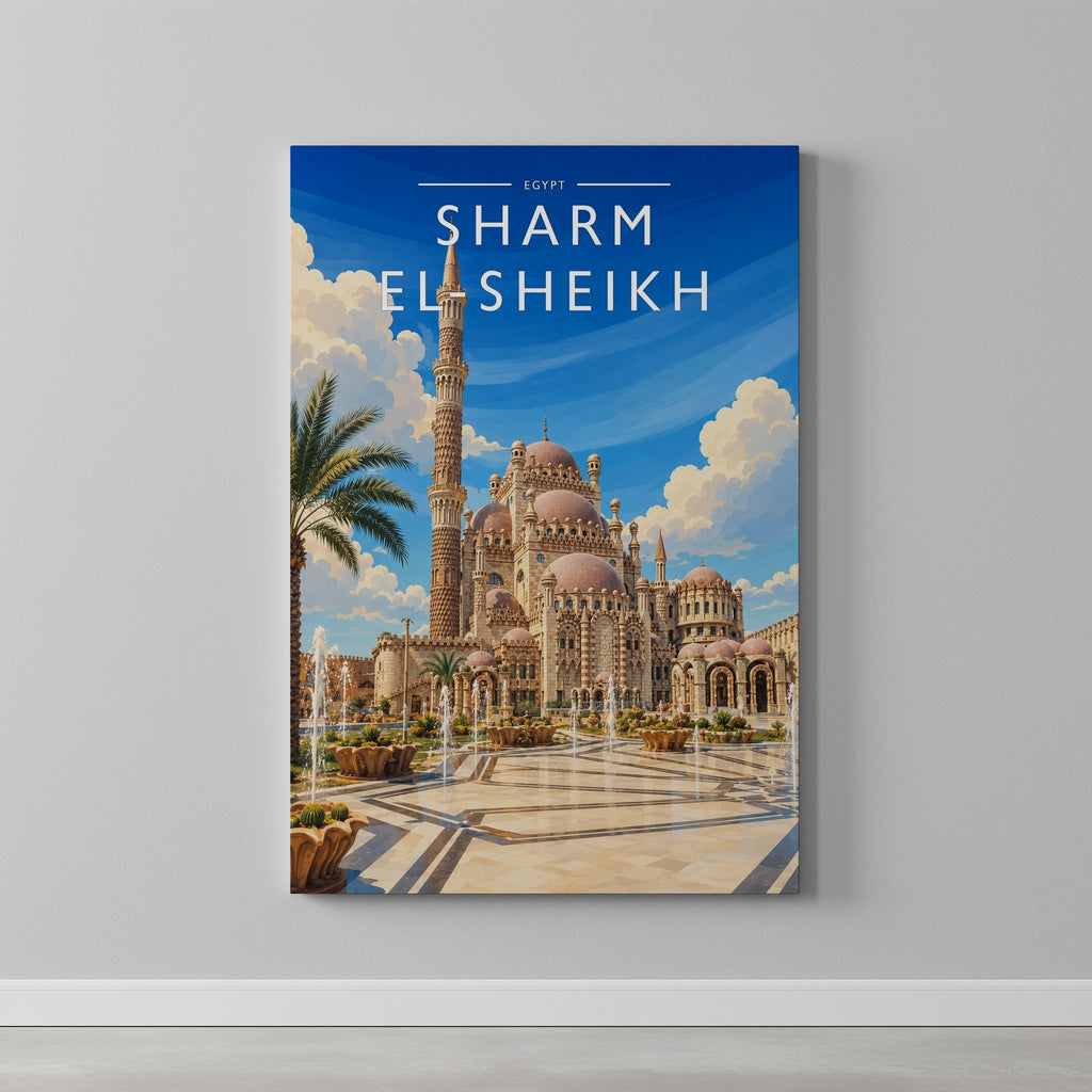 Sharm El-Sheikh #2 Travel Poster as a gallery-wrapped canvas on a plain wall