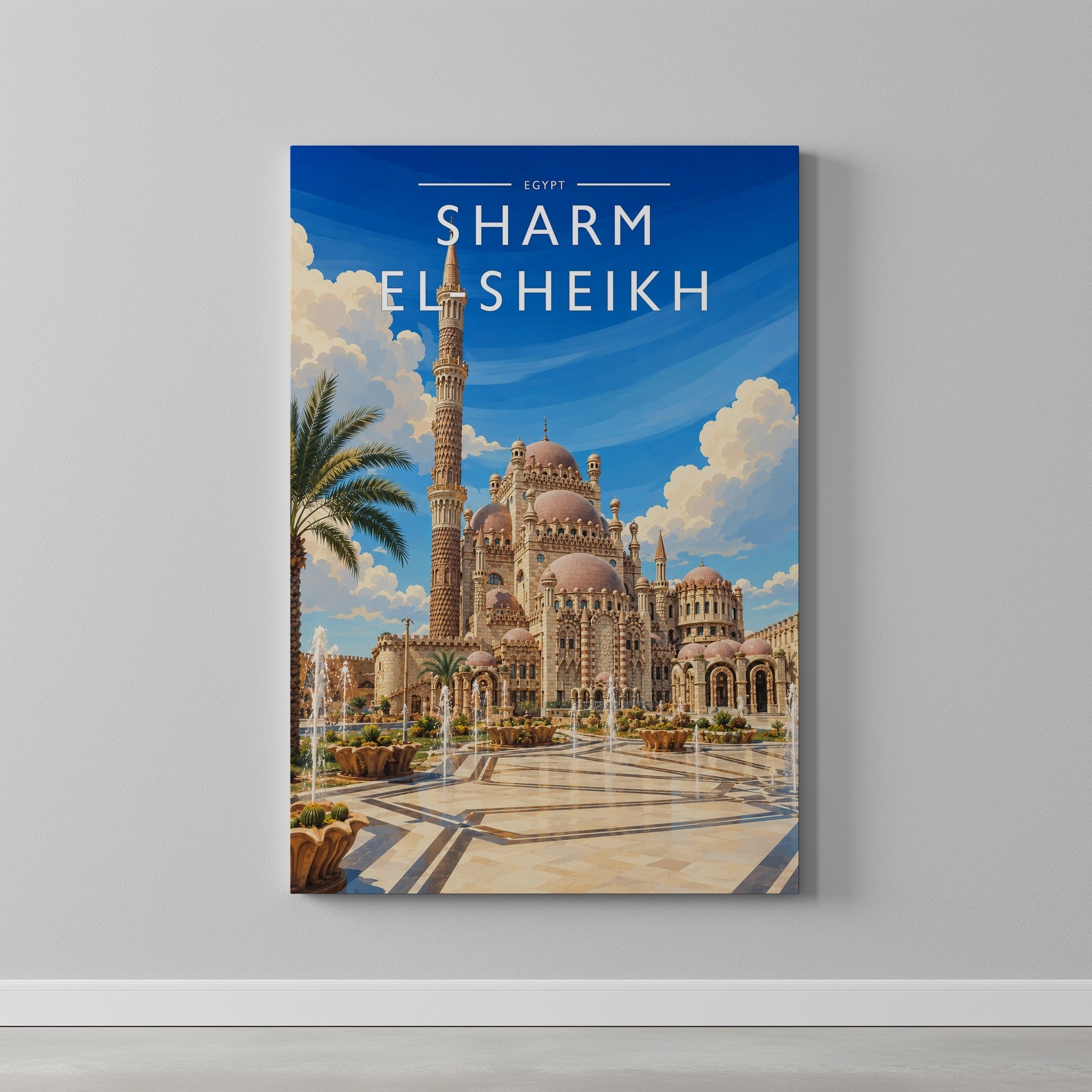 Sharm El-Sheikh #2 Travel Poster as a gallery-wrapped canvas on a plain wall