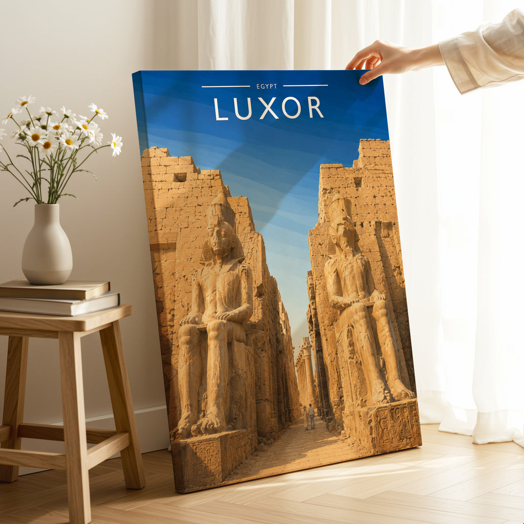 Luxor Travel Poster as a gallery-wrapped canvas