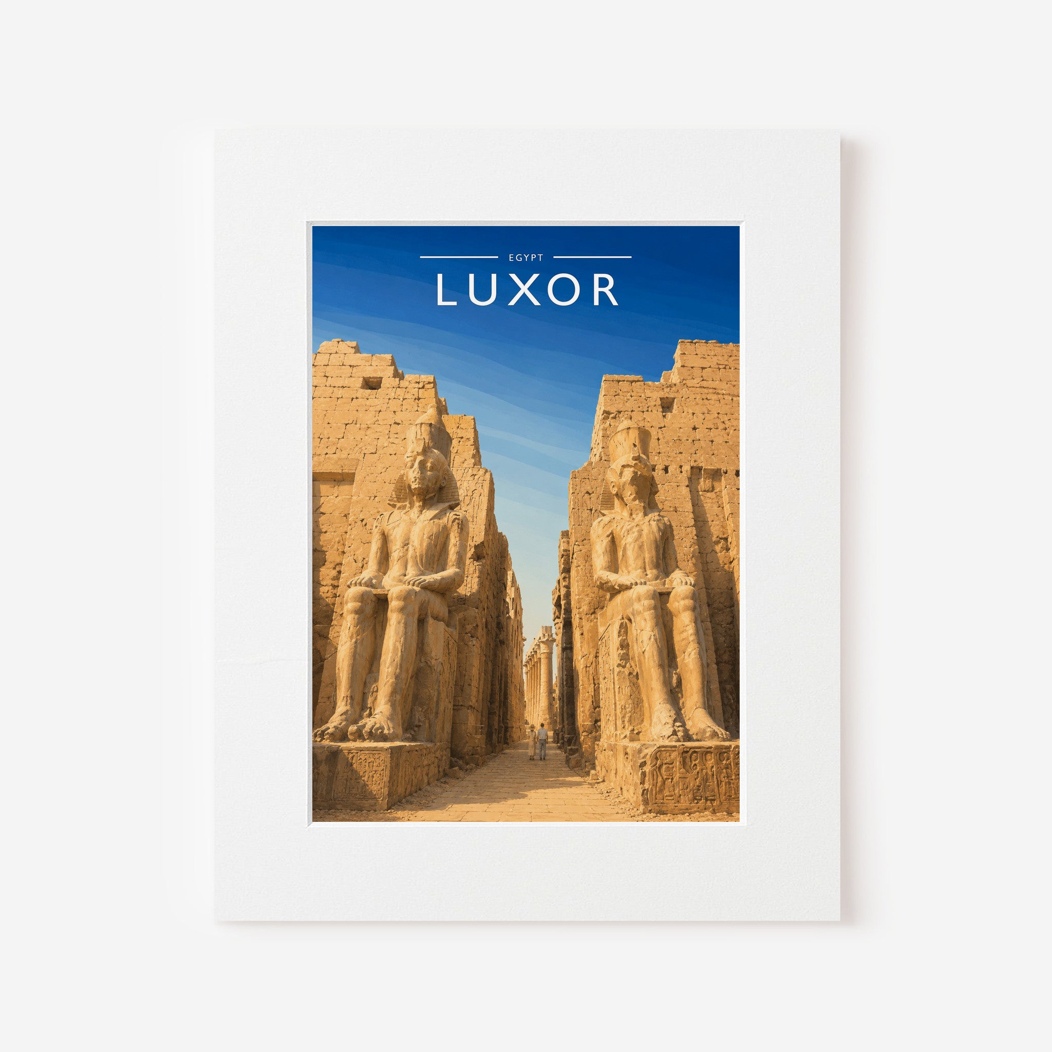 Luxor Travel Poster in a white mount