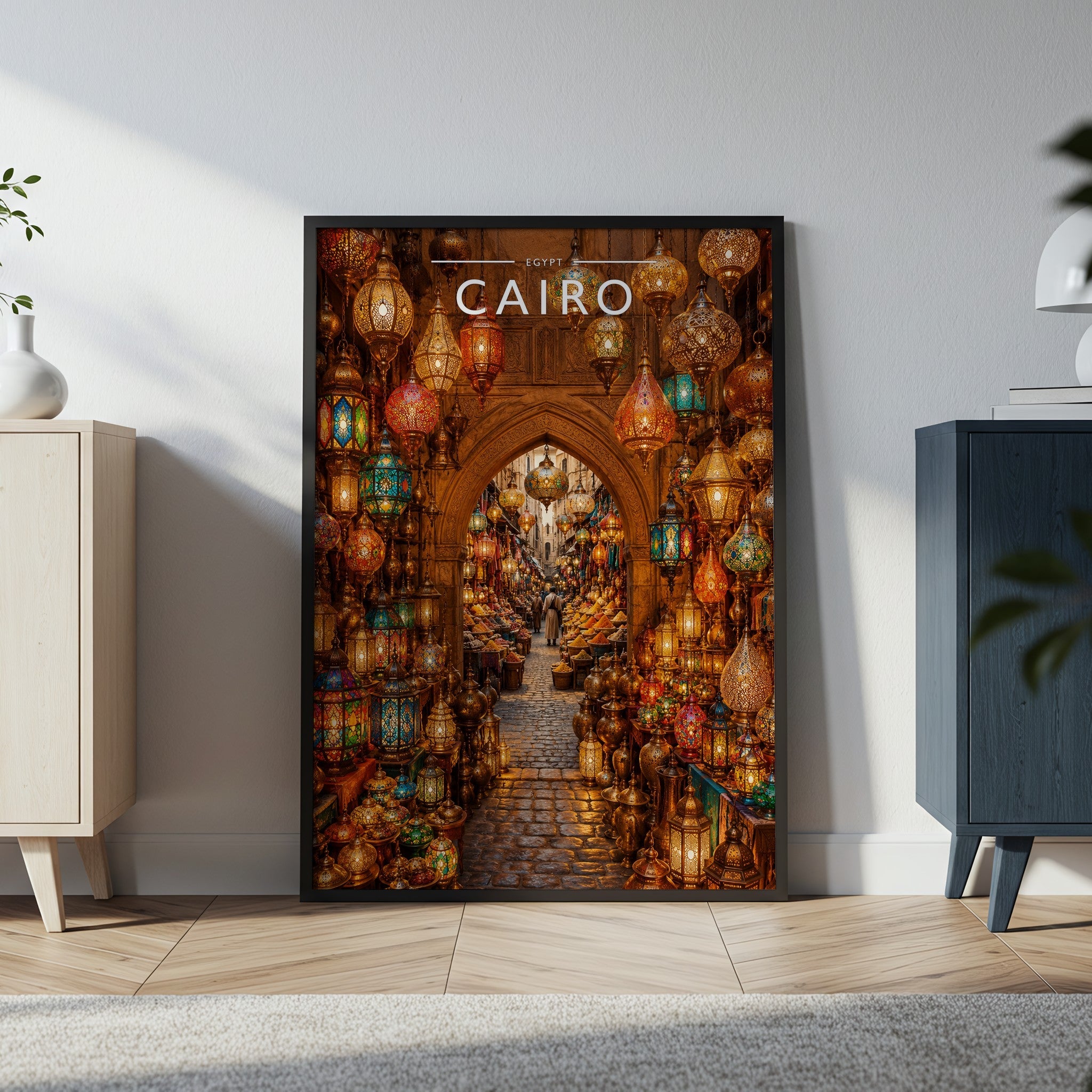 Cairo #4 Travel Poster in a black frame
