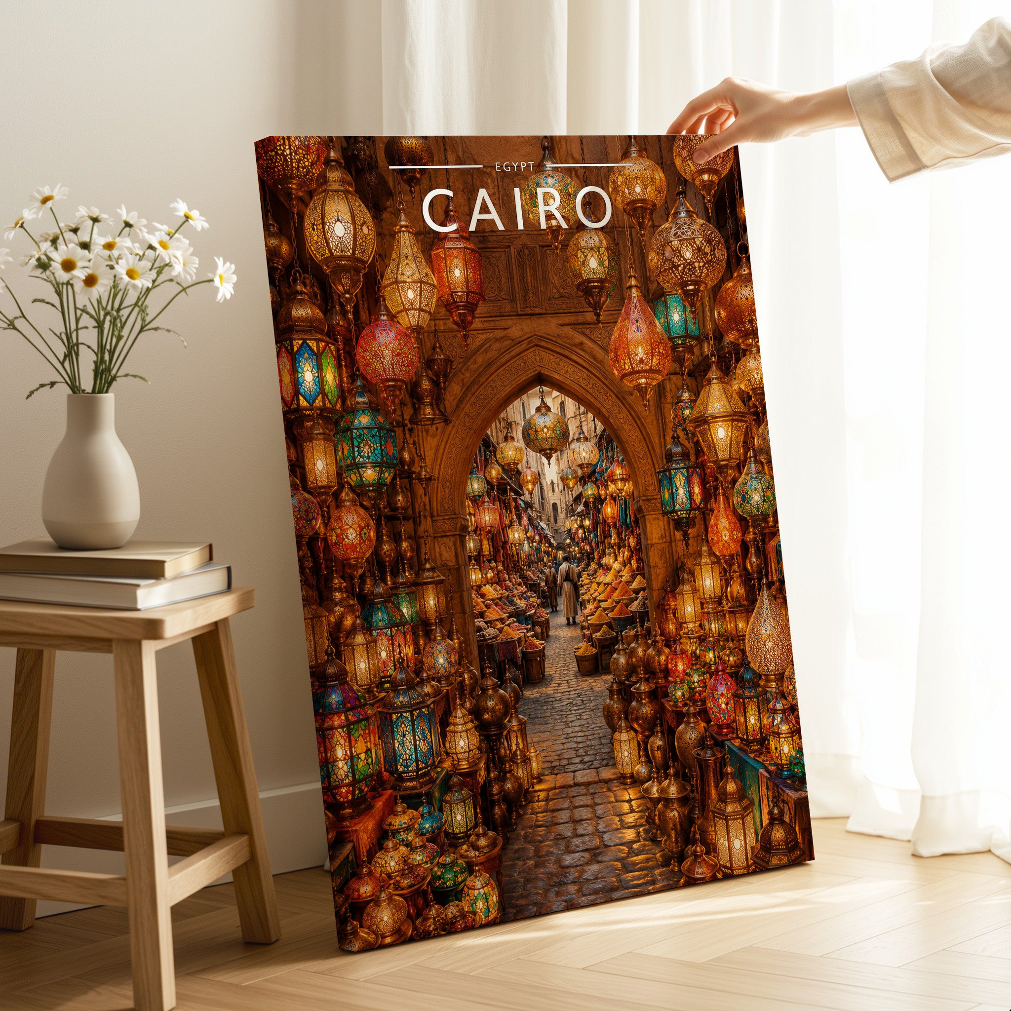Cairo #4 Travel Poster as a gallery-wrapped canvas