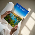 River Nile Travel Poster - A4 print held in hand