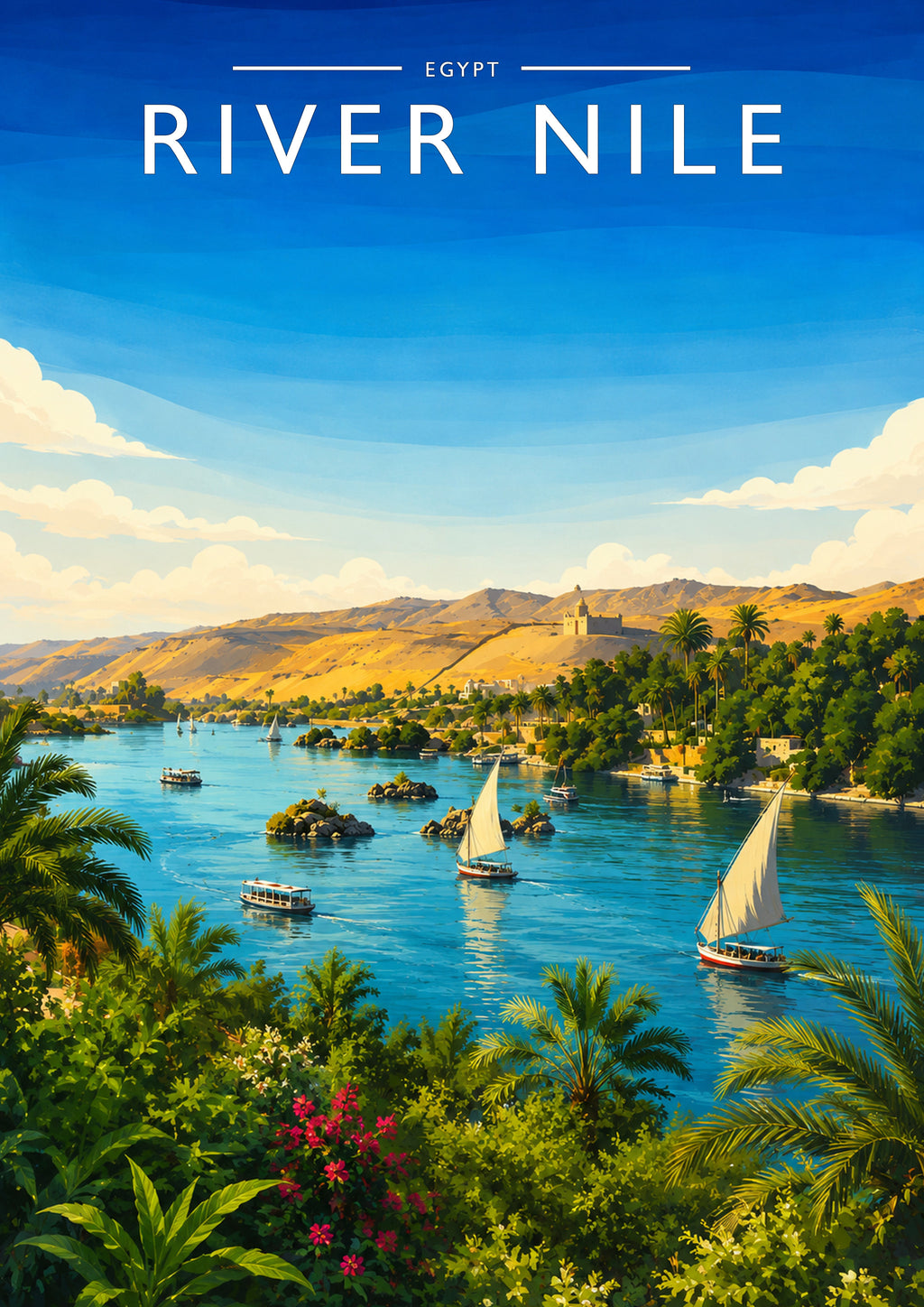 River Nile Travel Poster - A4 travel poster print