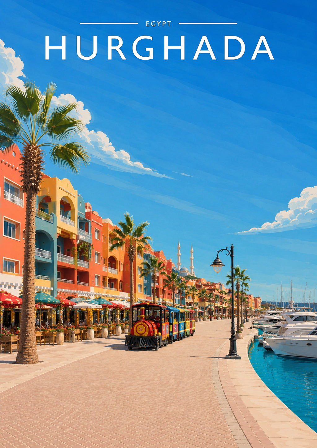 Hurghada Travel Poster - A4 travel poster print
