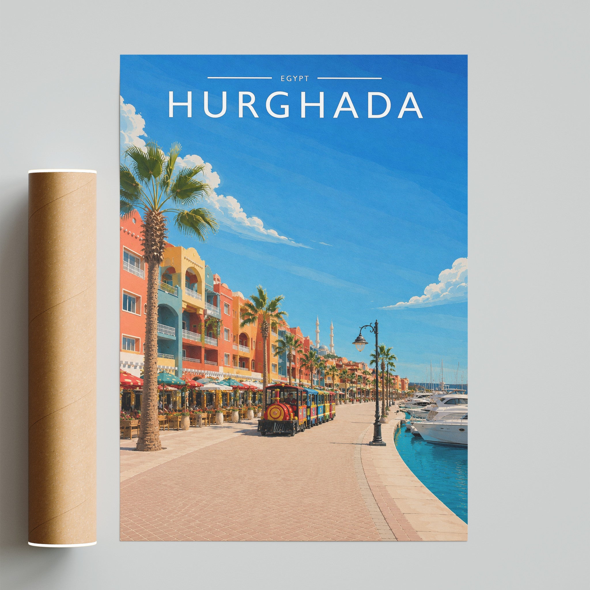 Hurghada Travel Poster - fine art print with shipping tube