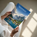 Norway #2 Travel Poster - A4 print held in hand