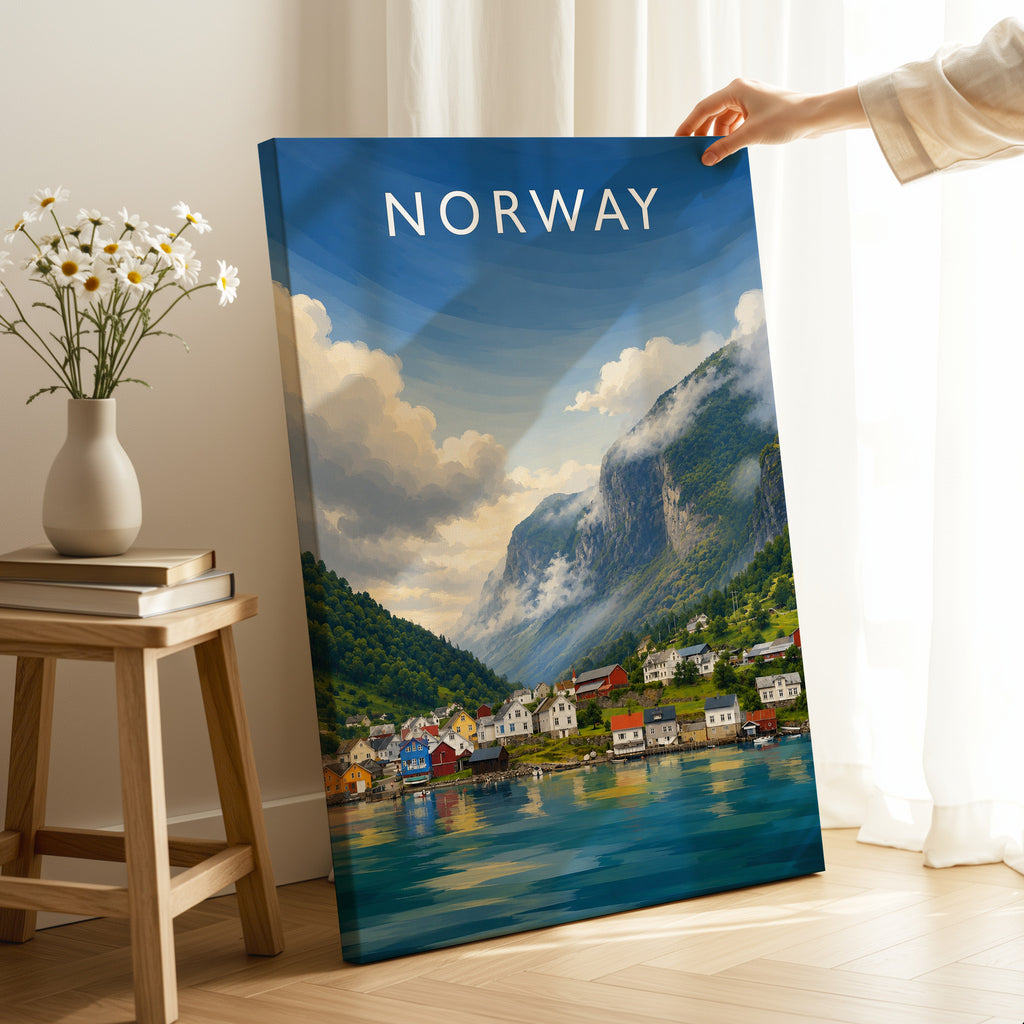 Norway #2 Travel Poster as a gallery-wrapped canvas