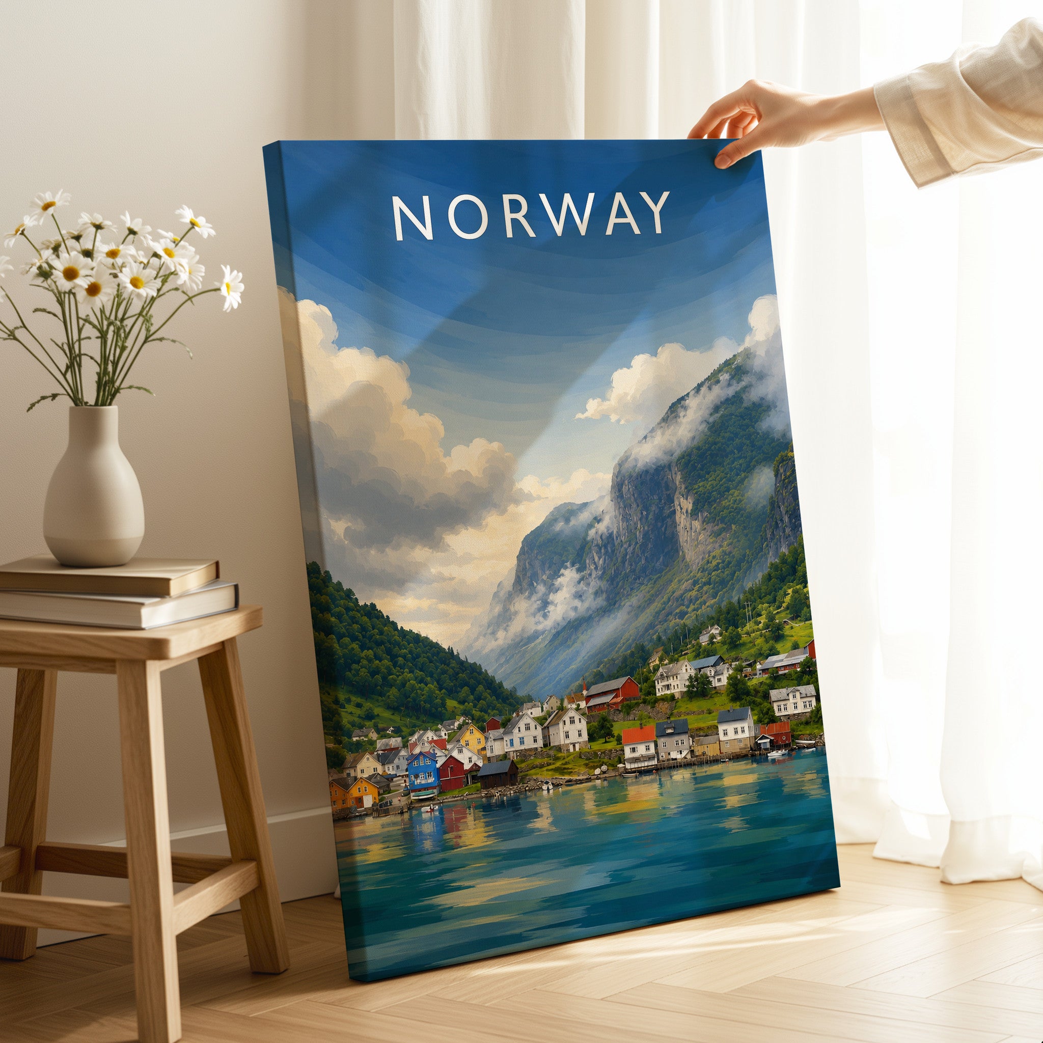 Norway #2 Travel Poster as a gallery-wrapped canvas