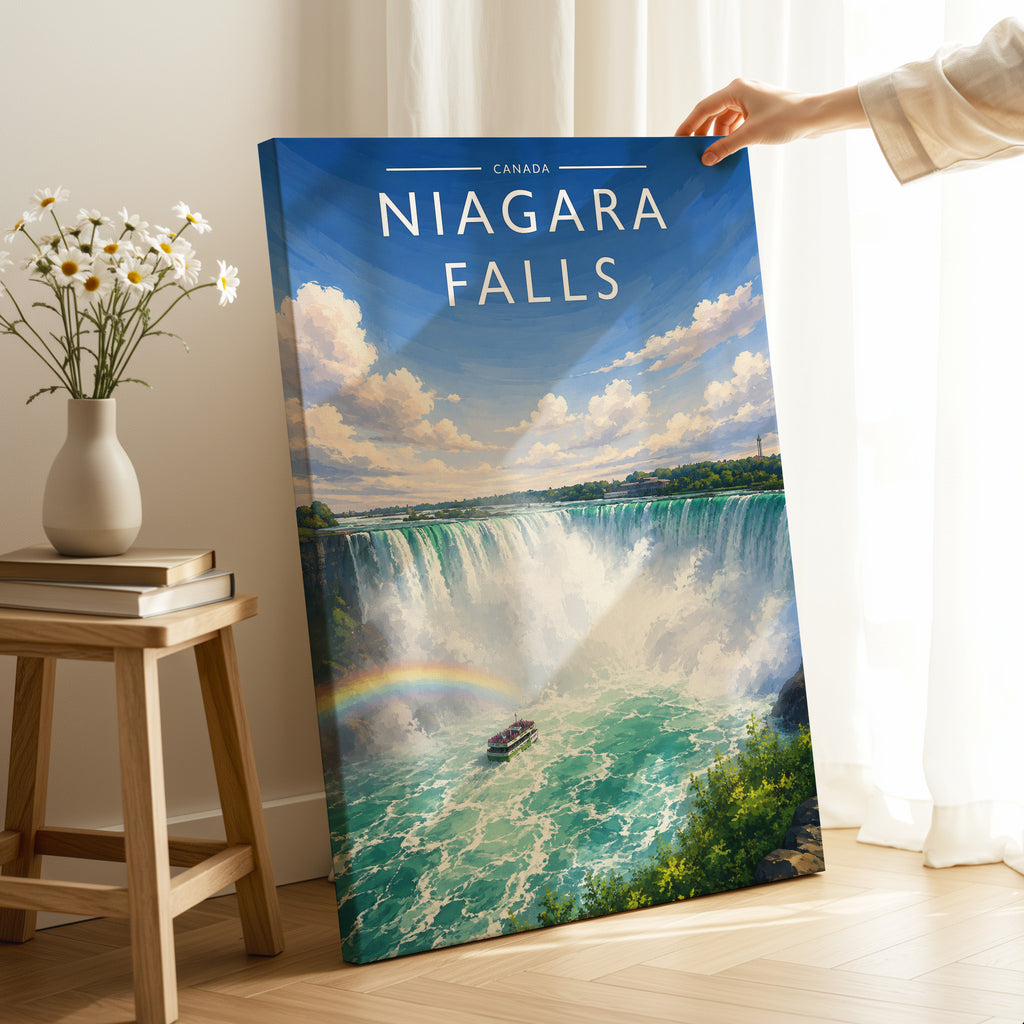 Niagara Falls Travel Poster as a gallery-wrapped canvas