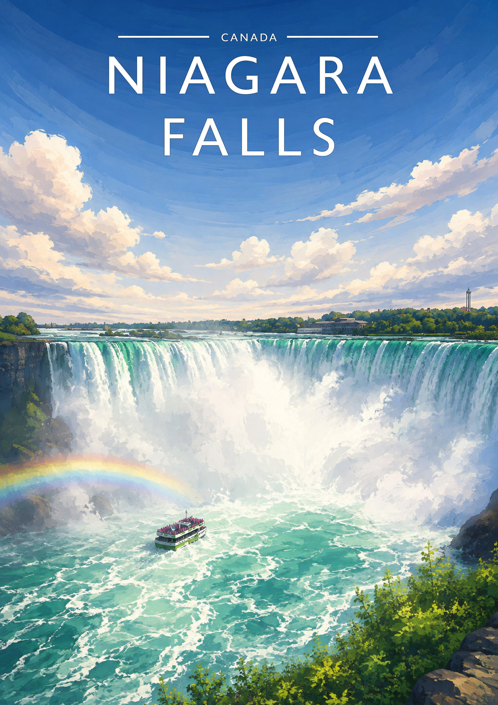 Niagara Falls Travel Poster - A4 travel poster print