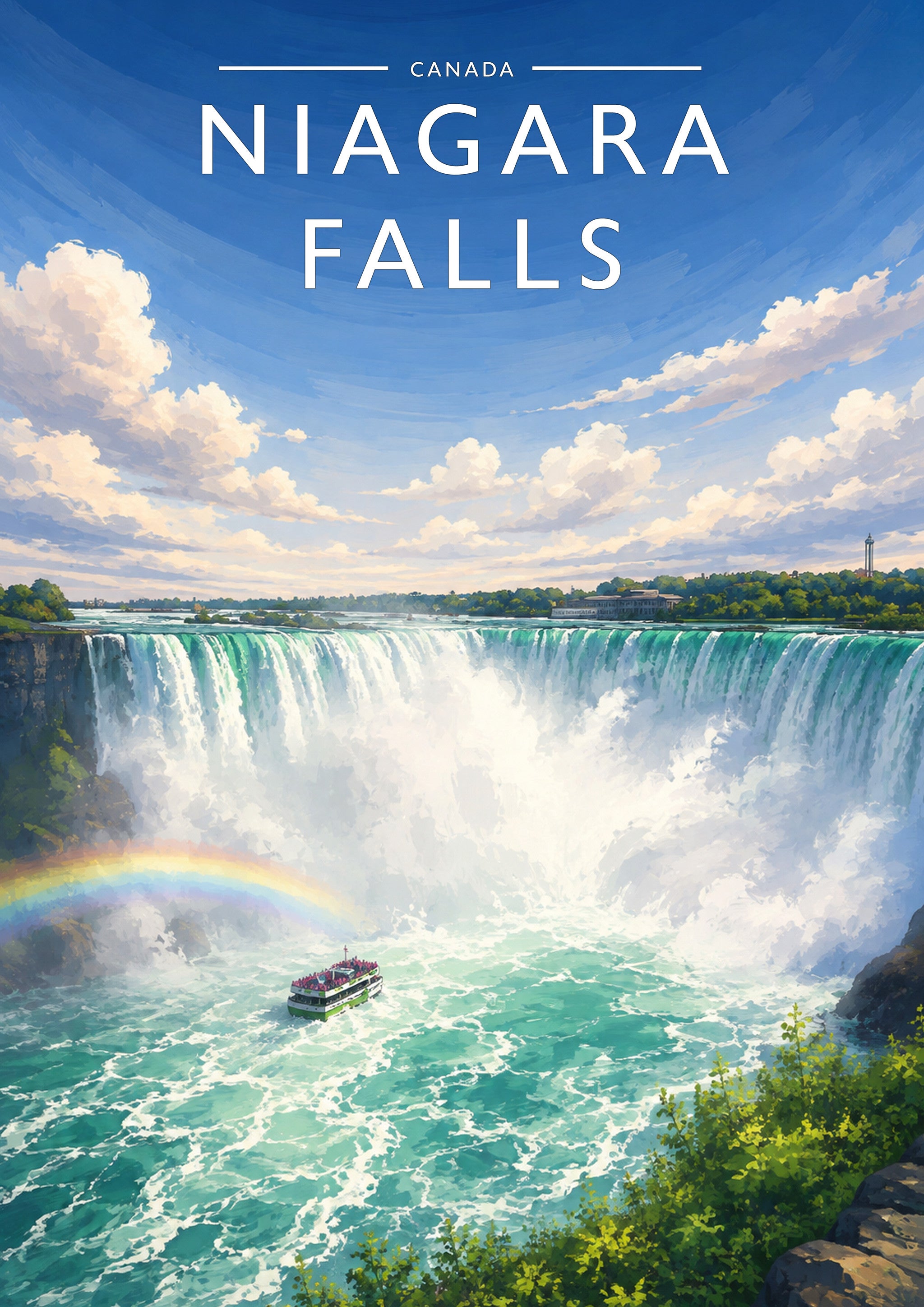 Niagara Falls Travel Poster - A4 travel poster print