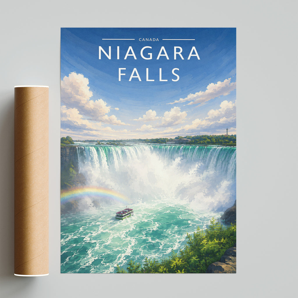 Niagara Falls Travel Poster - fine art print with shipping tube