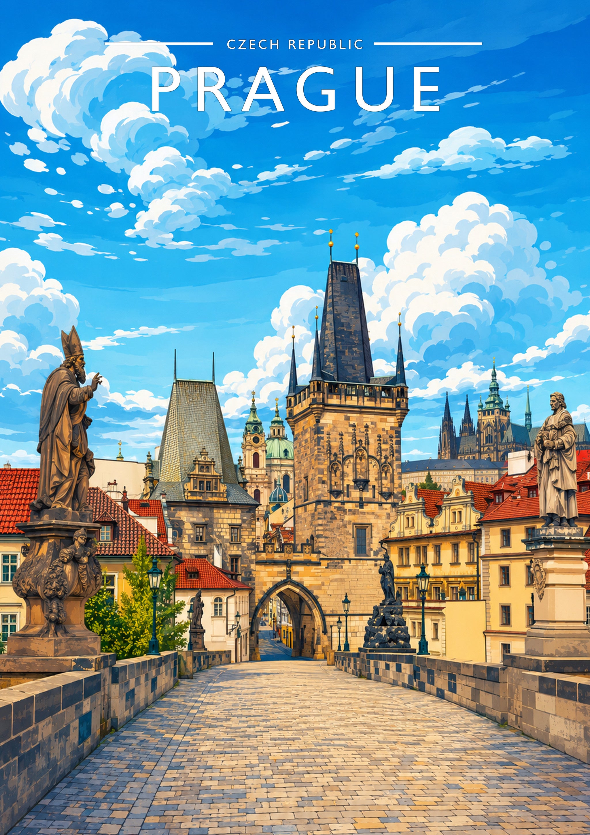 Prague #4 Travel Poster - A4 travel poster print