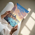 Valletta Travel Poster - A4 print held in hand
