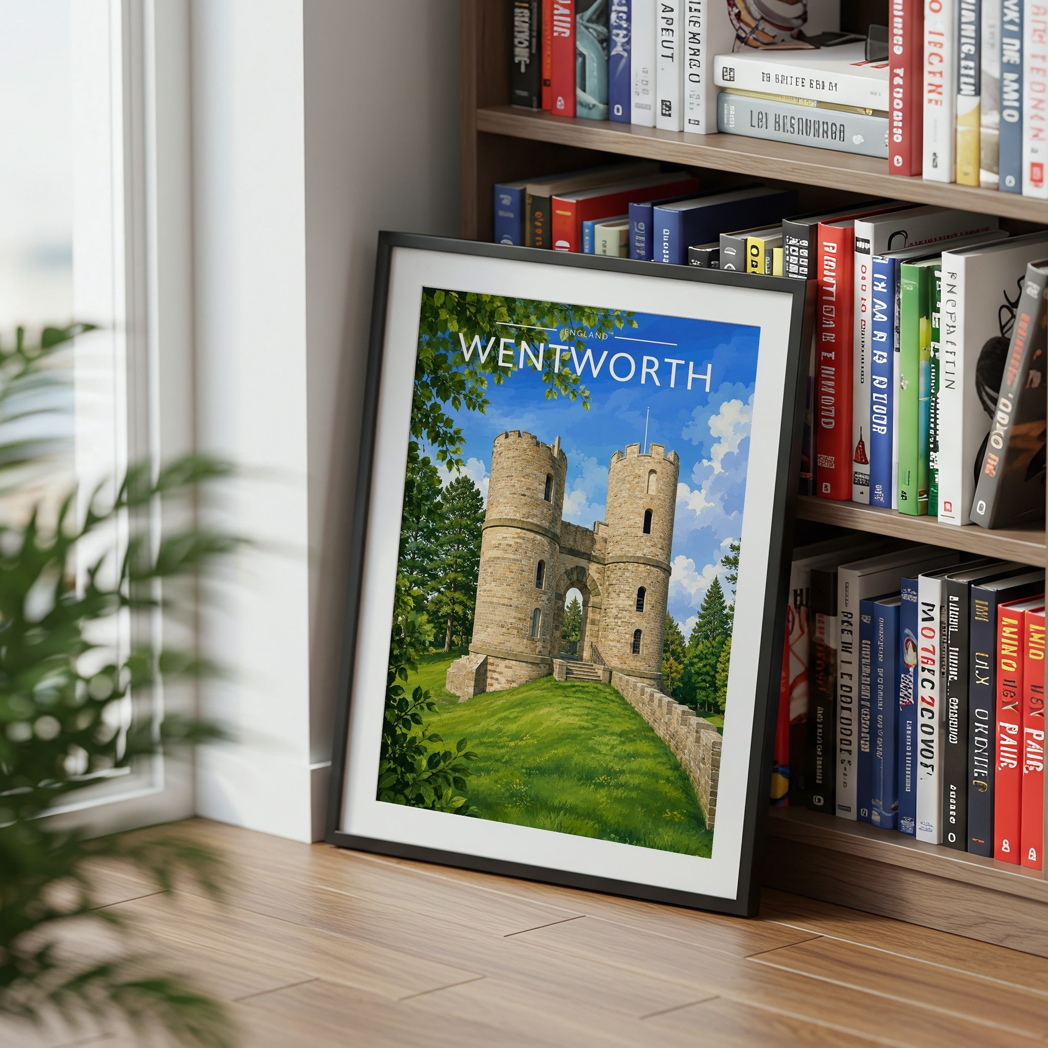Wentworth Travel Poster mounted in a black frame