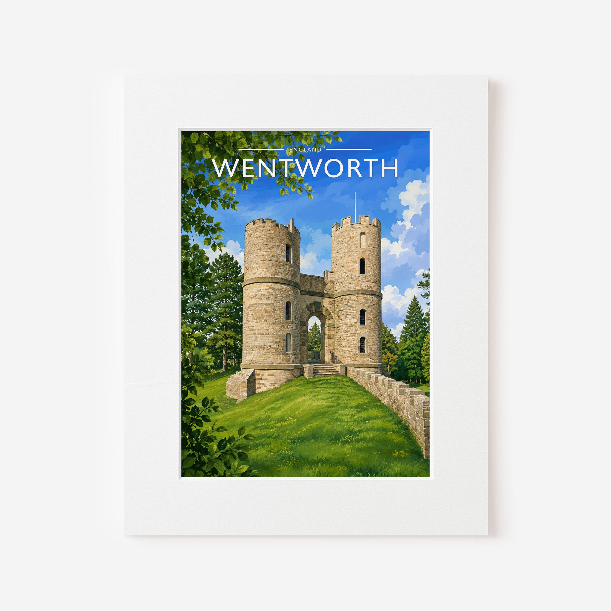 Wentworth Travel Poster in a white mount