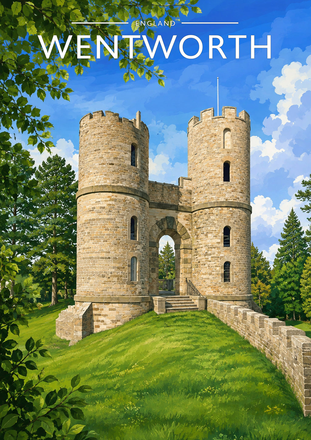 Wentworth Travel Poster - A4 travel poster print