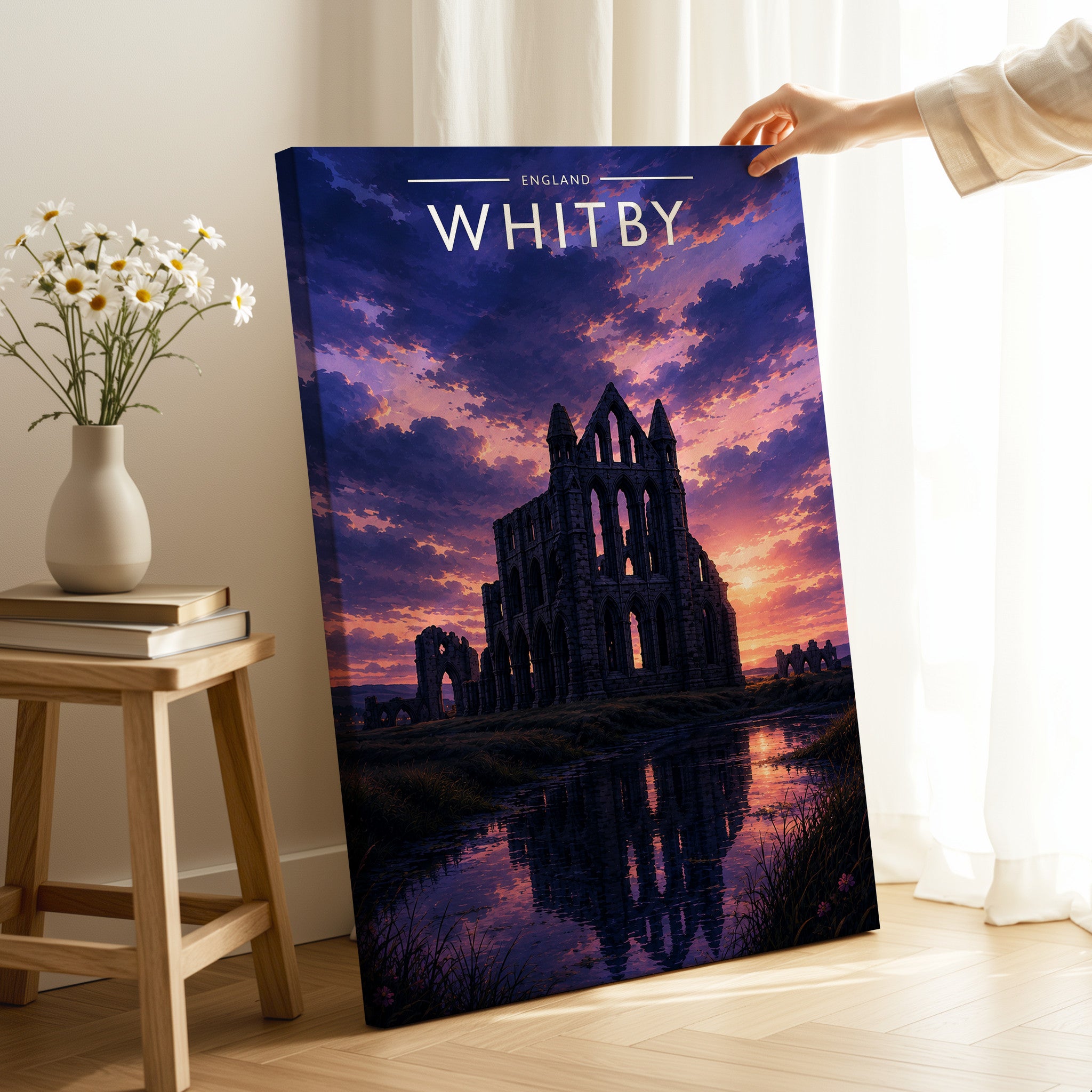 Whitby #4 Travel Poster as a gallery-wrapped canvas