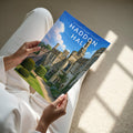 Haddon Hall Travel Poster - A4 print held in hand