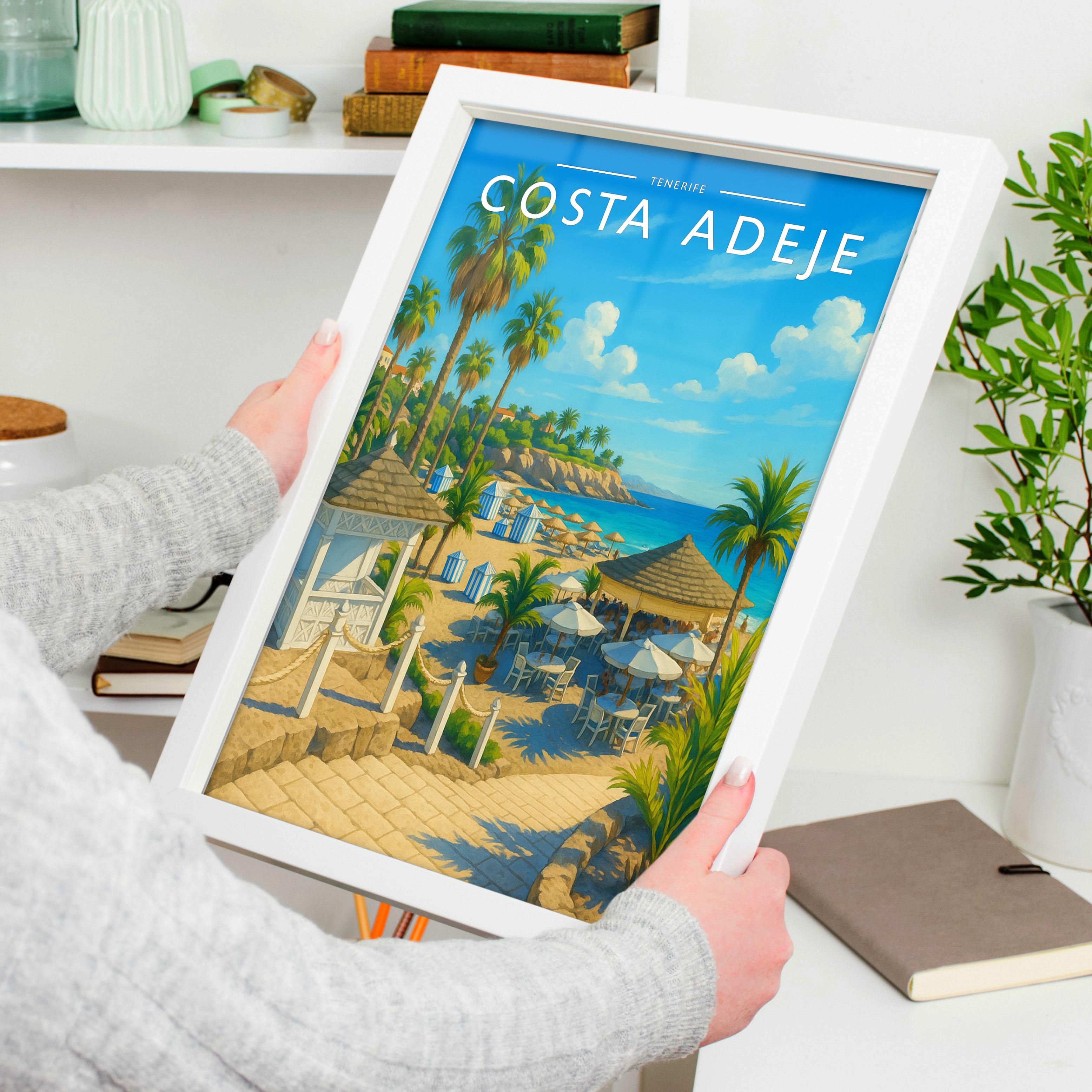 Costa Adeje Travel Poster held in a white frame