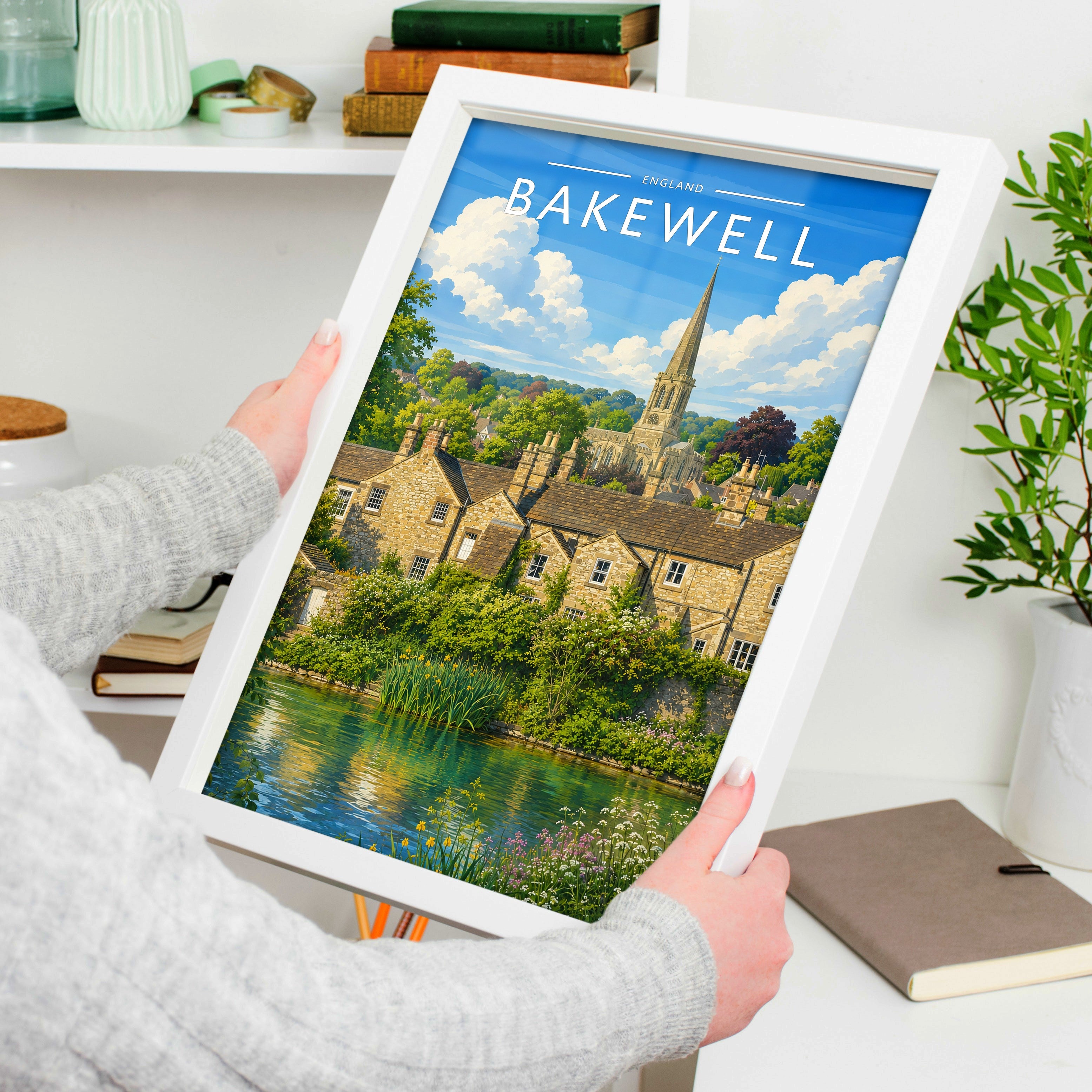 Bakewell #2 Travel Poster held in a white frame