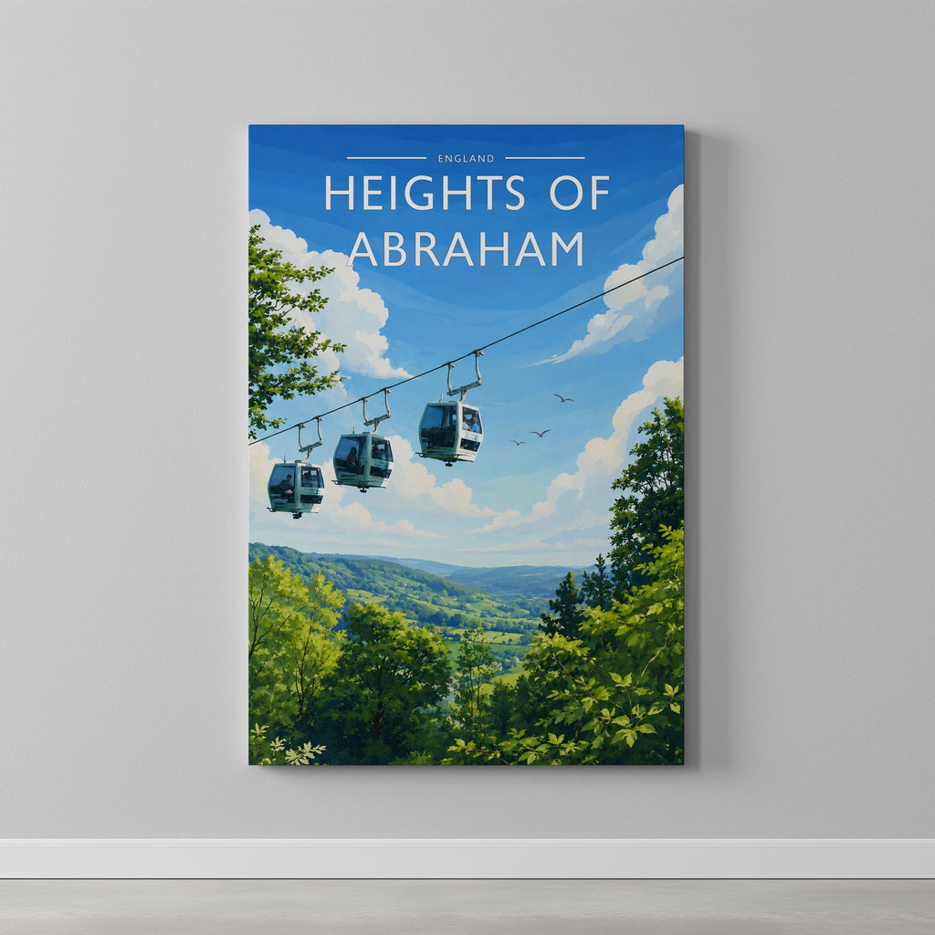 Heights of Abraham #2 Travel Poster as a gallery-wrapped canvas on a plain wall