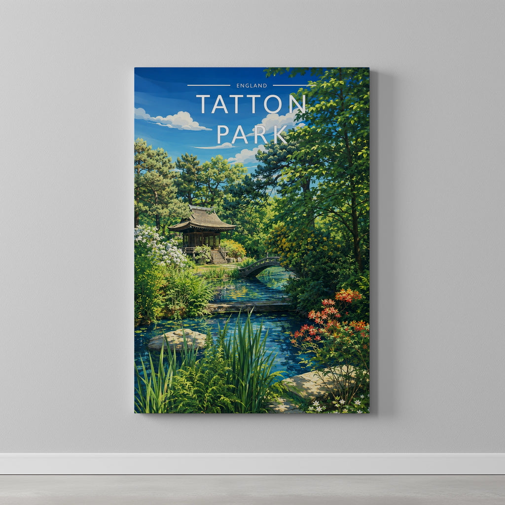 Tatton Park #3 Travel Poster as a gallery-wrapped canvas on a plain wall