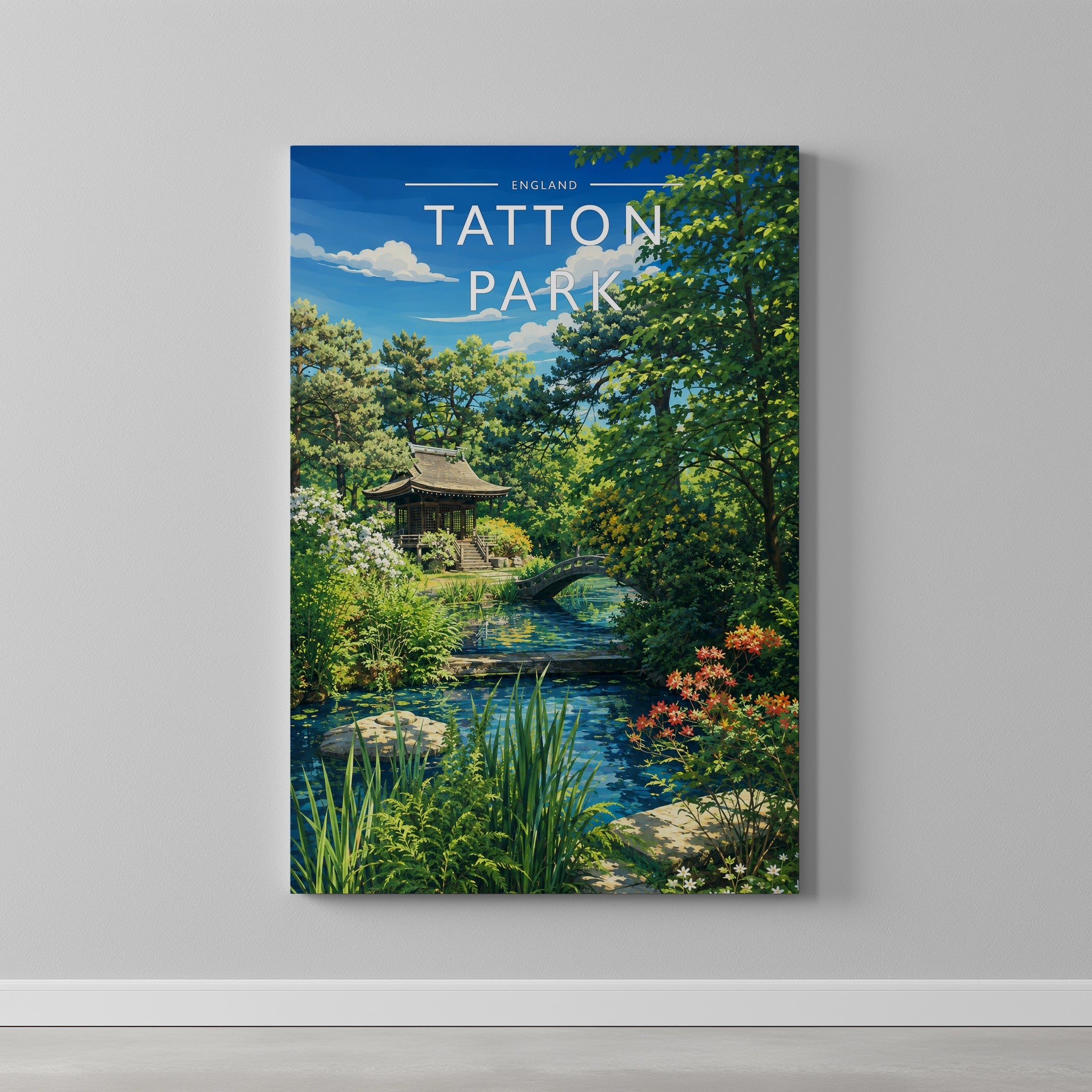 Tatton Park #3 Travel Poster as a gallery-wrapped canvas on a plain wall