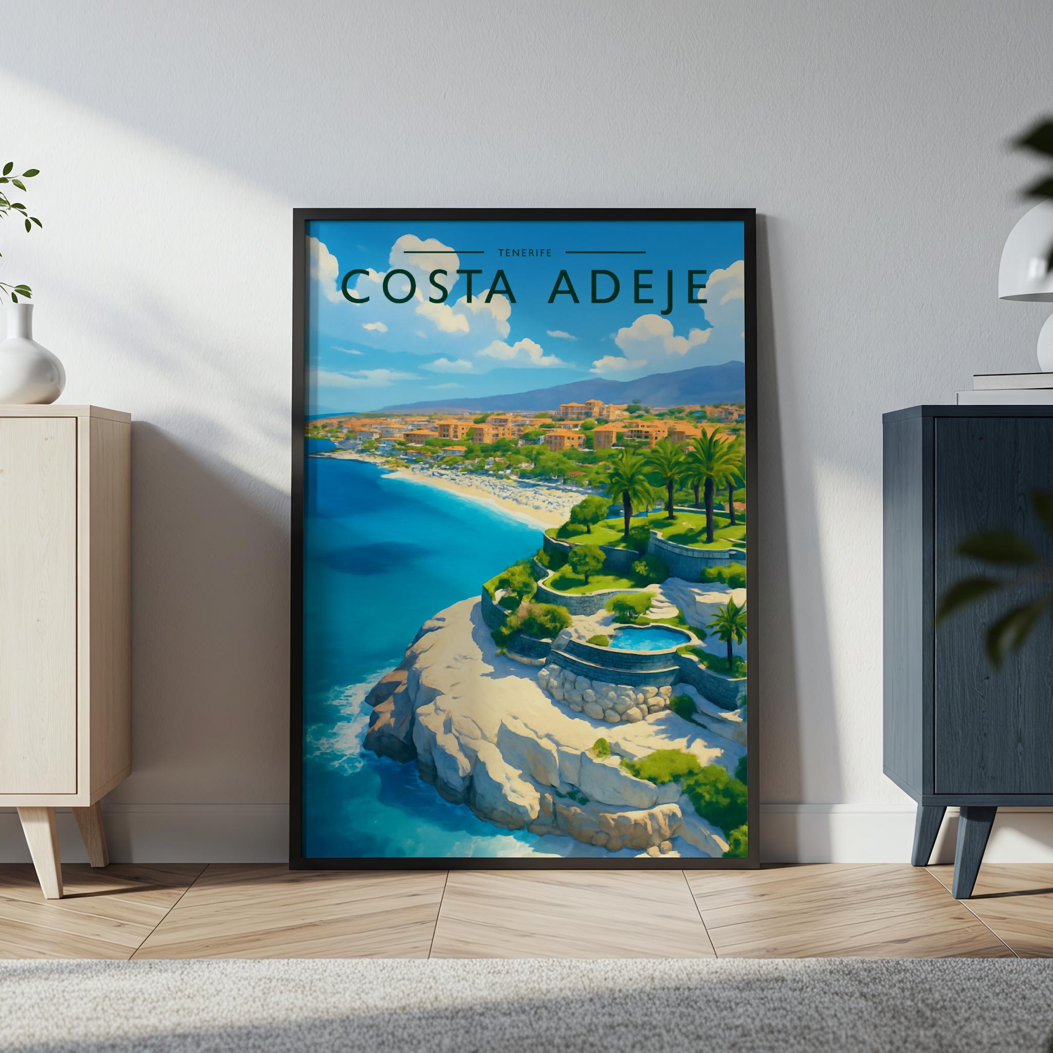 Costa Adeje #2 Travel Poster in a black frame