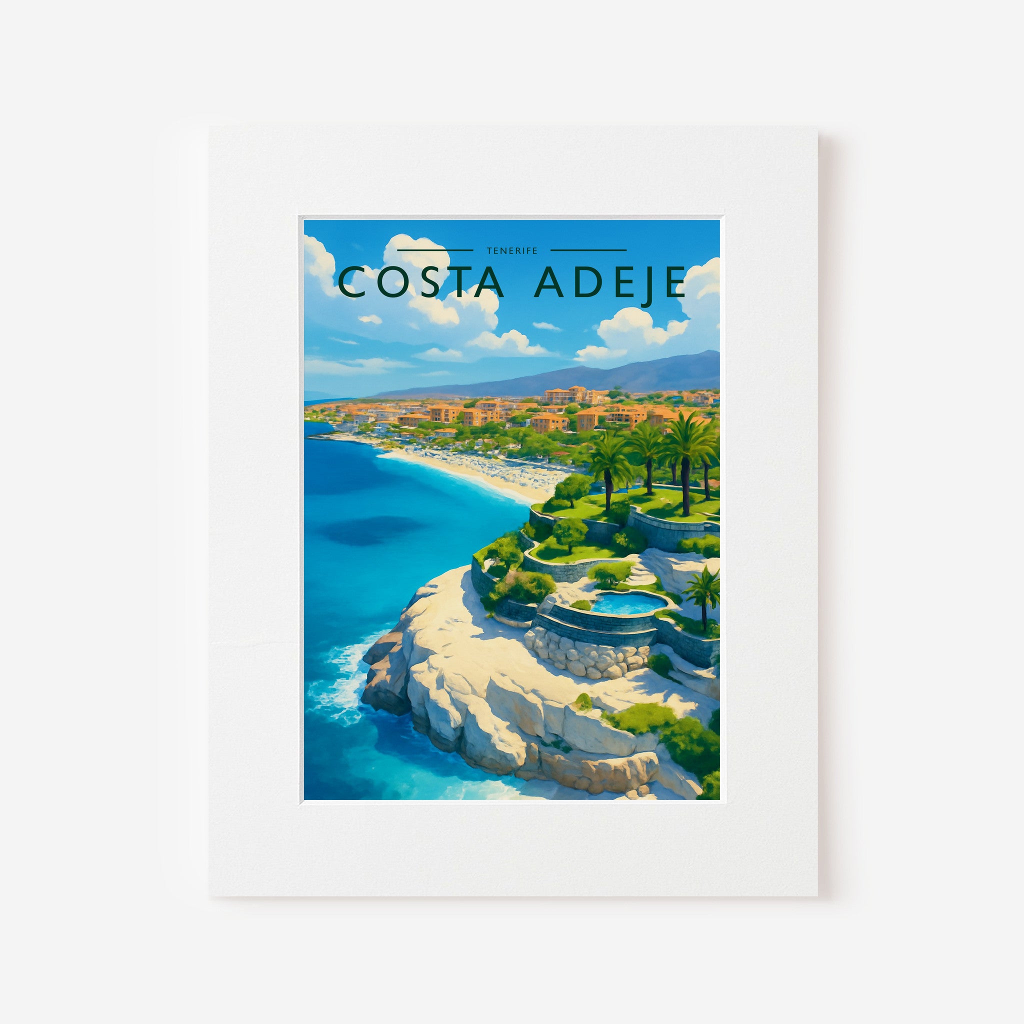 Costa Adeje #2 Travel Poster in a white mount